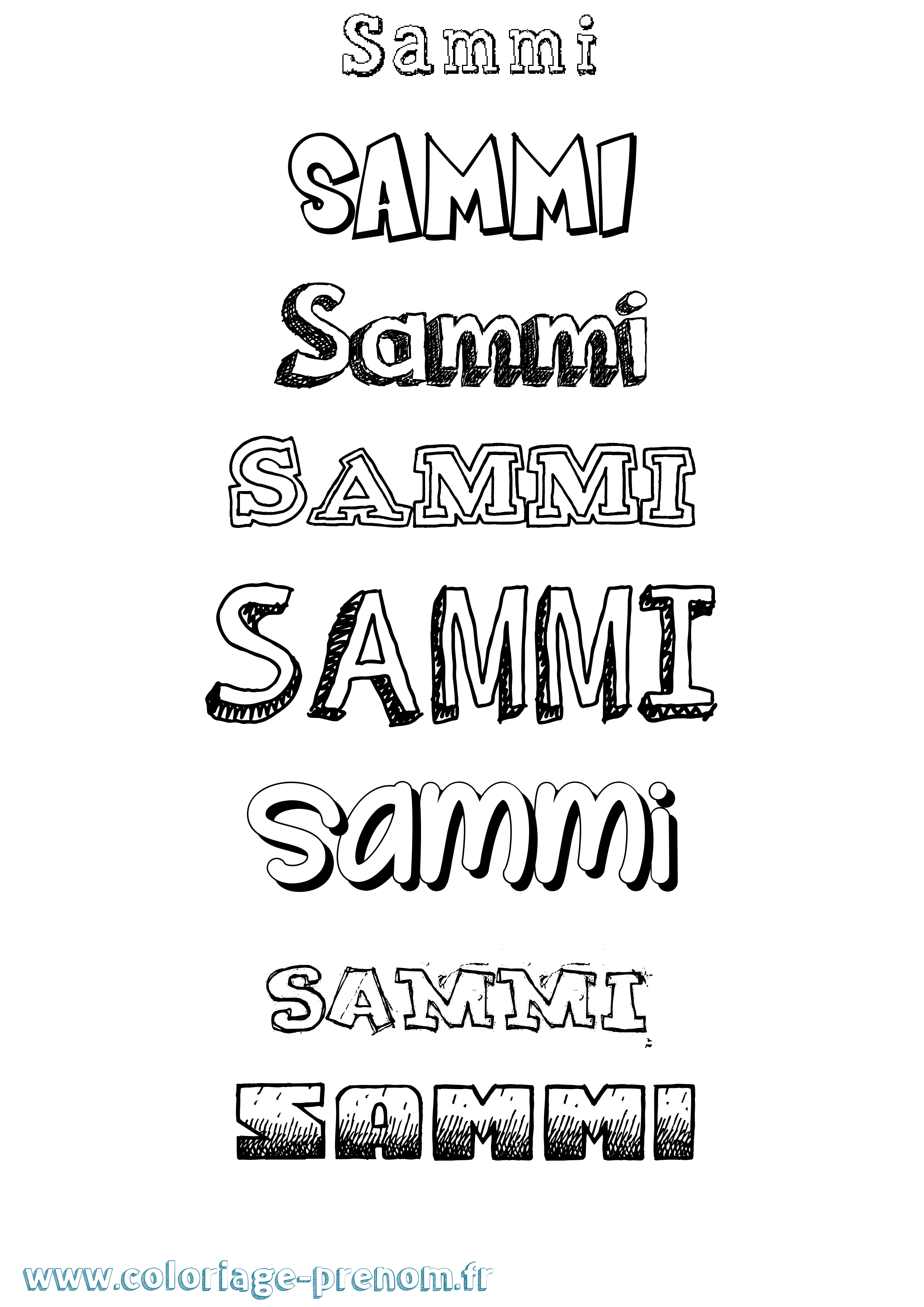 Coloriage prénom Sammi Dessiné
