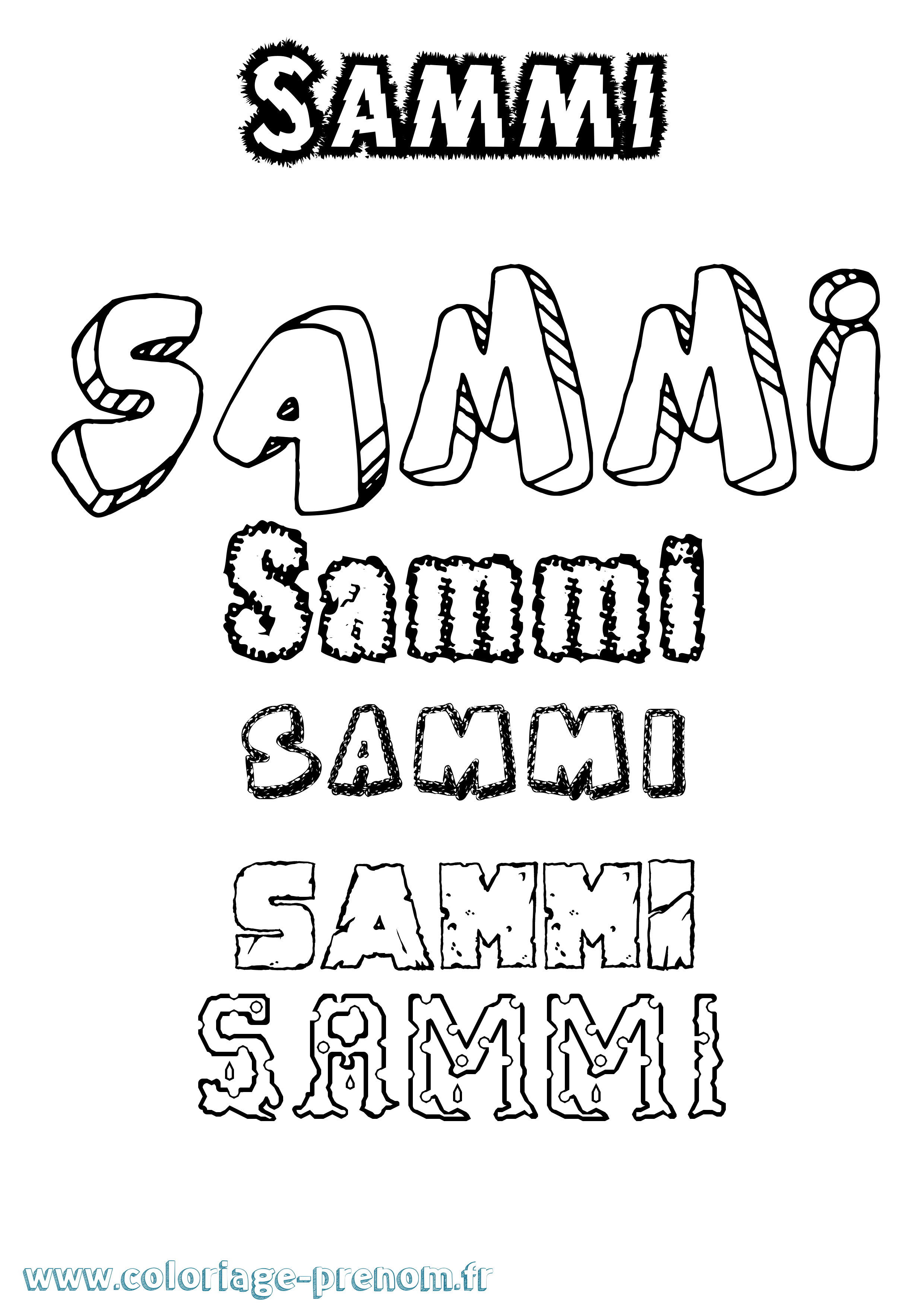 Coloriage prénom Sammi Destructuré