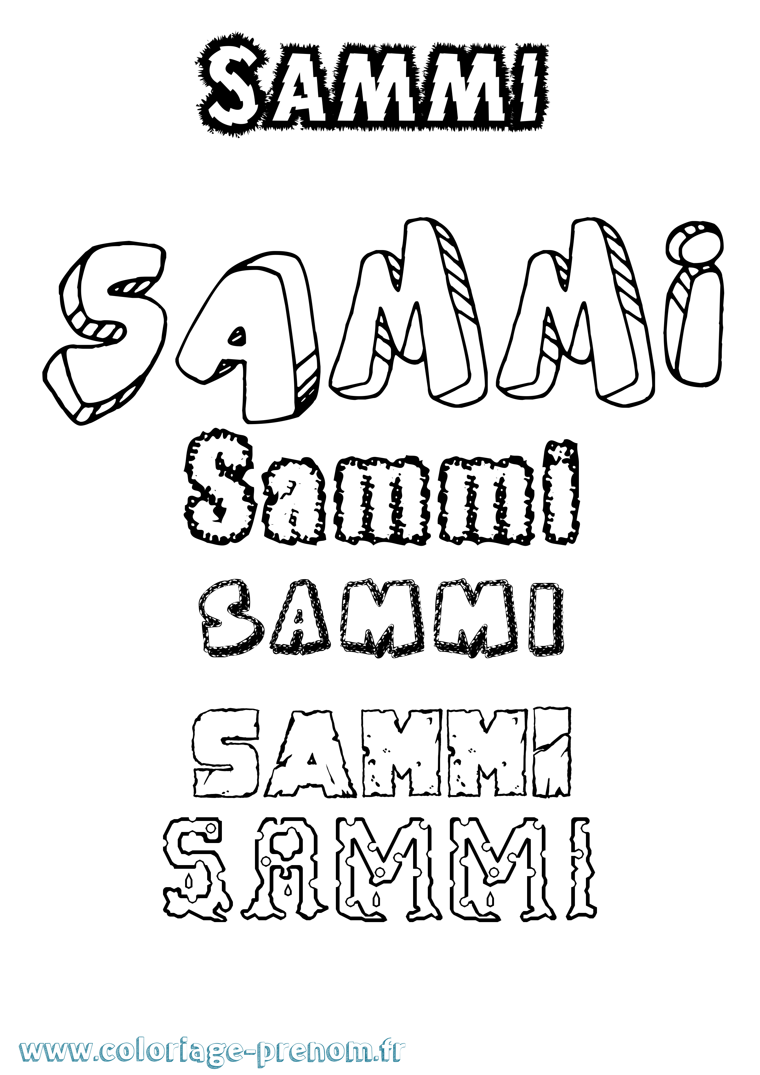 Coloriage Sammi Destructuré Coloriage prénom Sammi Destructuré