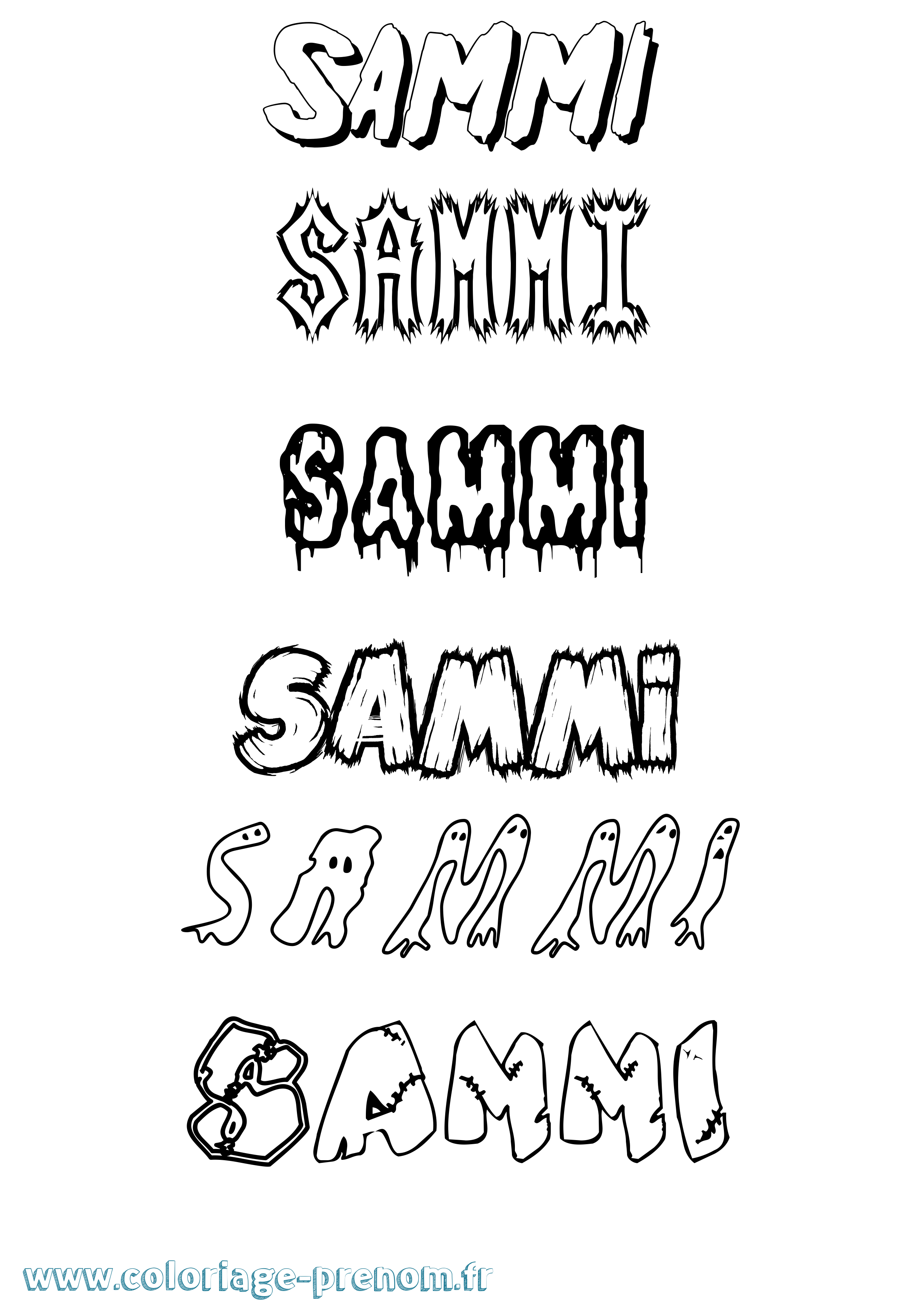 Coloriage prénom Sammi Frisson