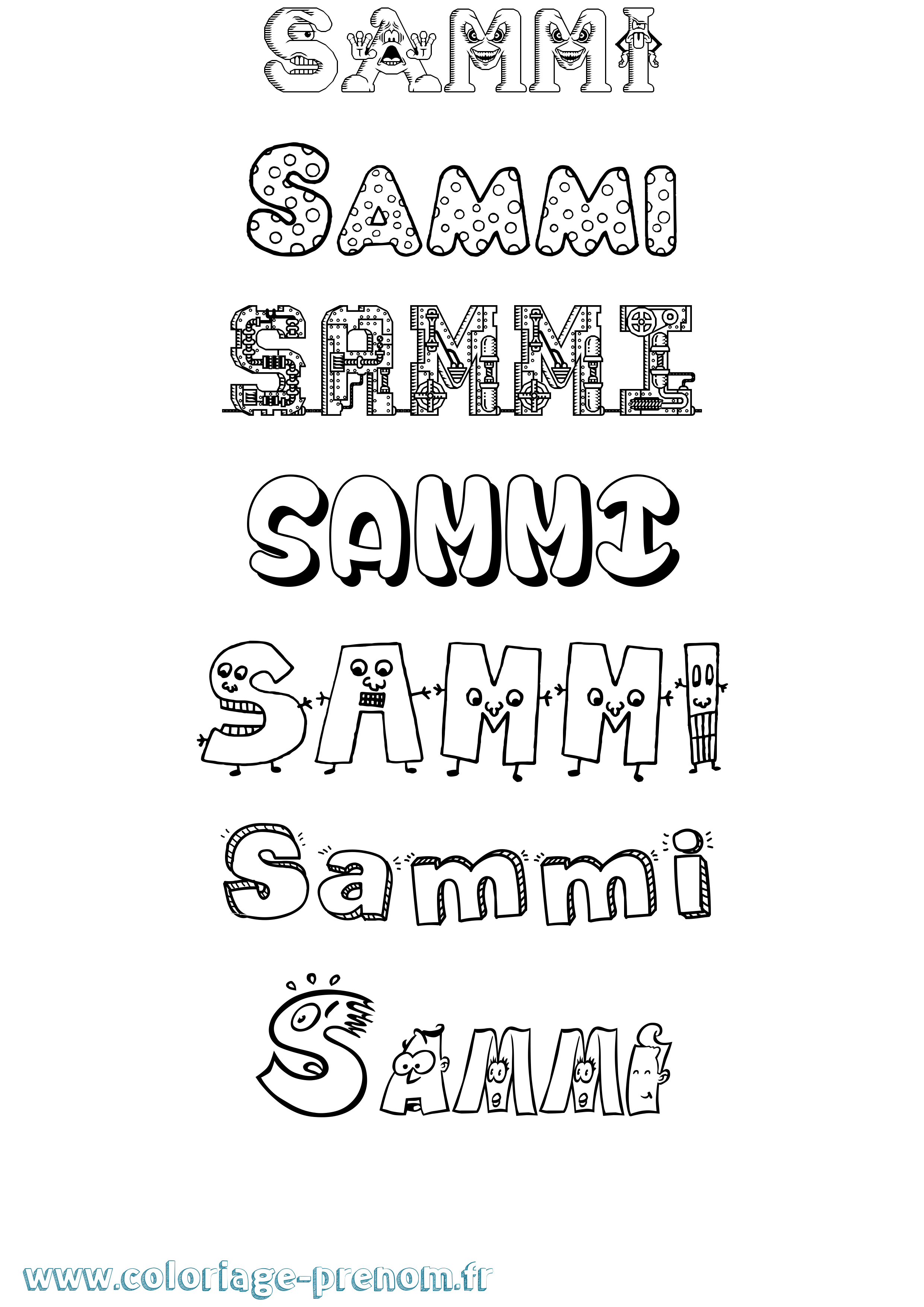 Coloriage prénom Sammi Fun