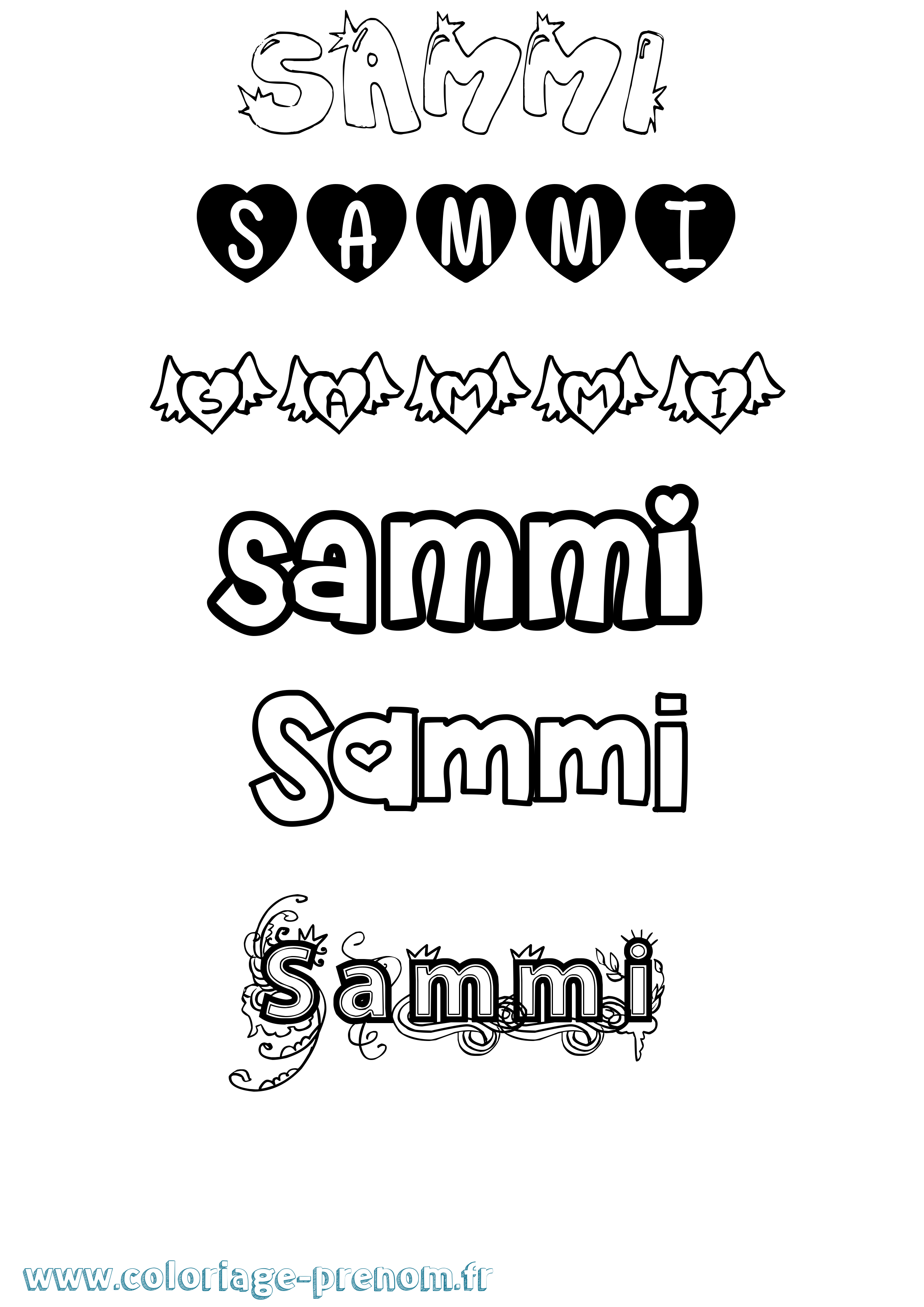 Coloriage prénom Sammi Girly