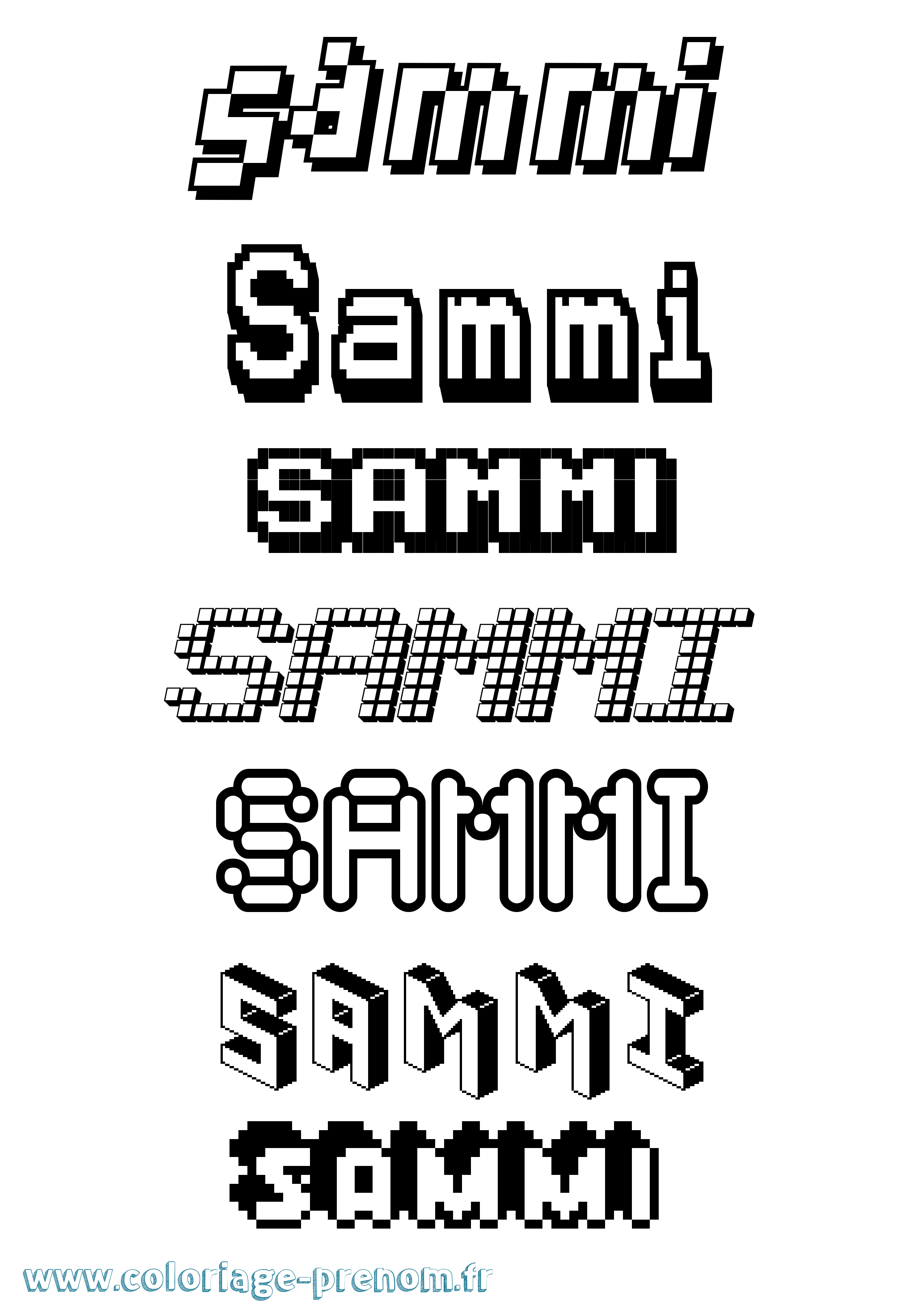 Coloriage Sammi Pixel Coloriage prénom Sammi Pixel