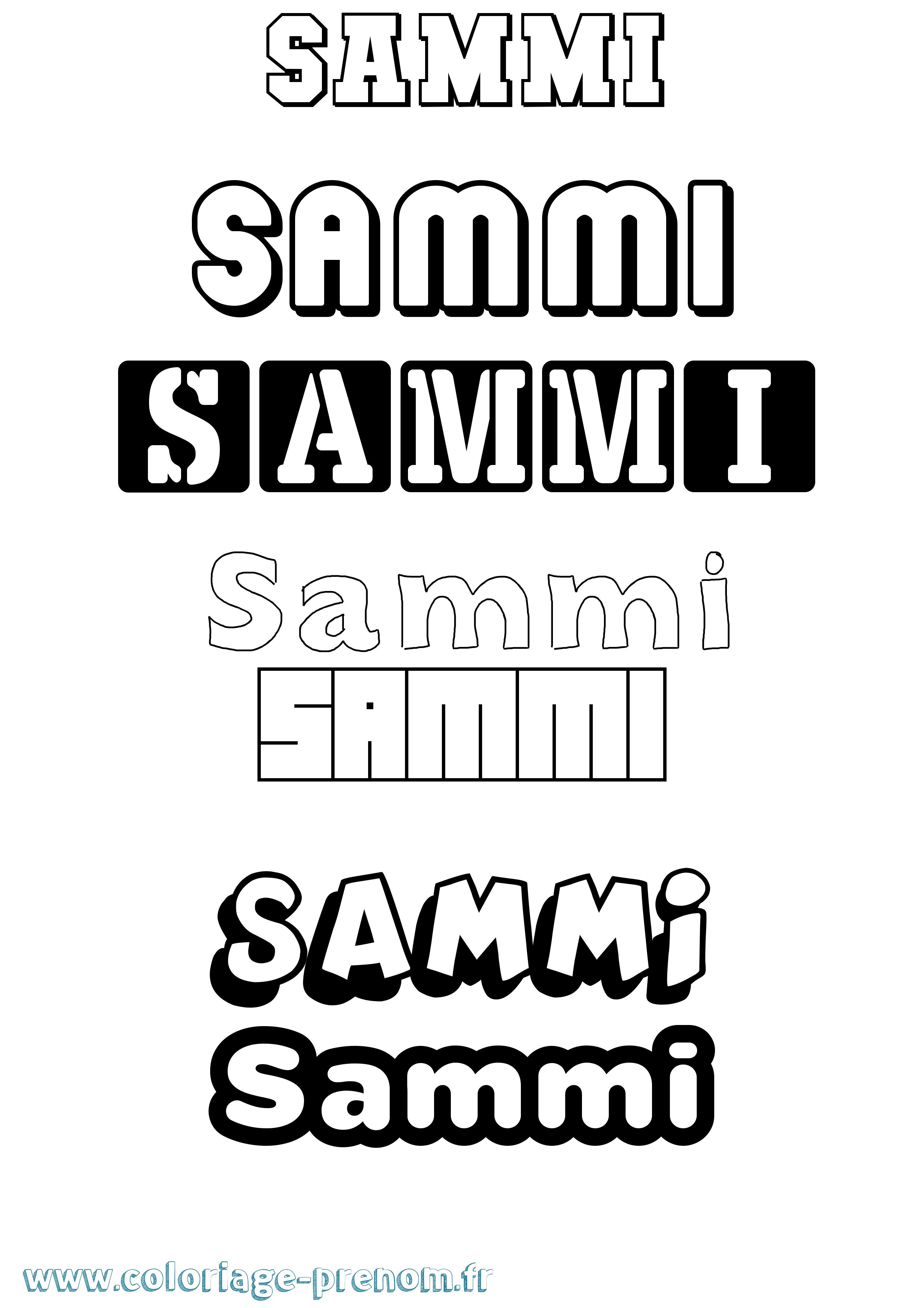 Coloriage Sammi Simple Coloriage prénom Sammi Simple
