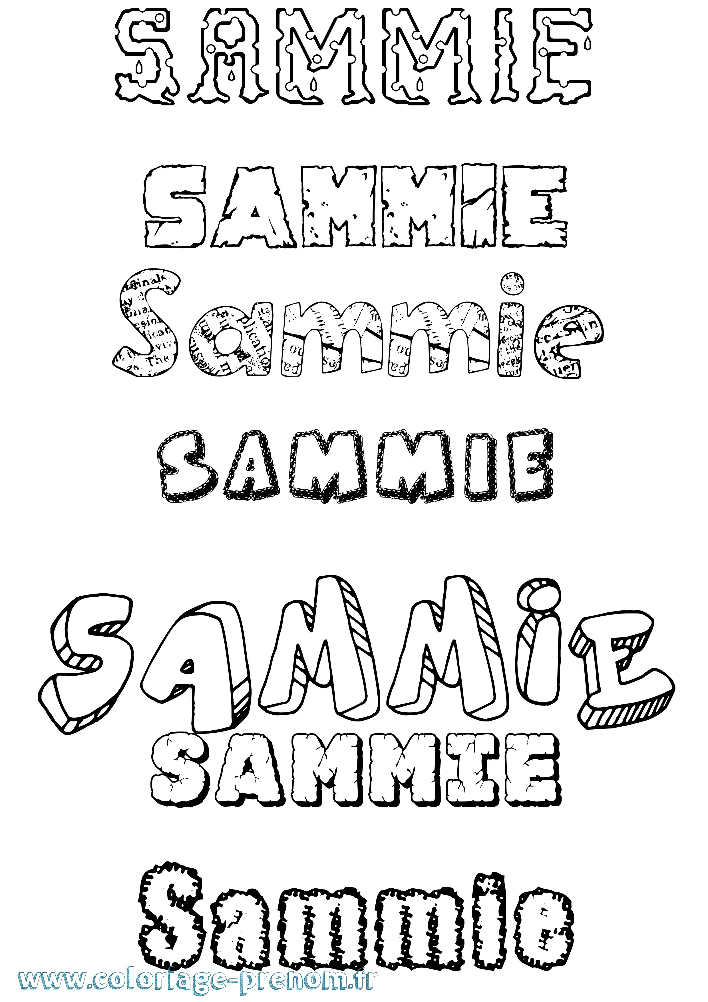 Coloriage prénom Sammie Destructuré