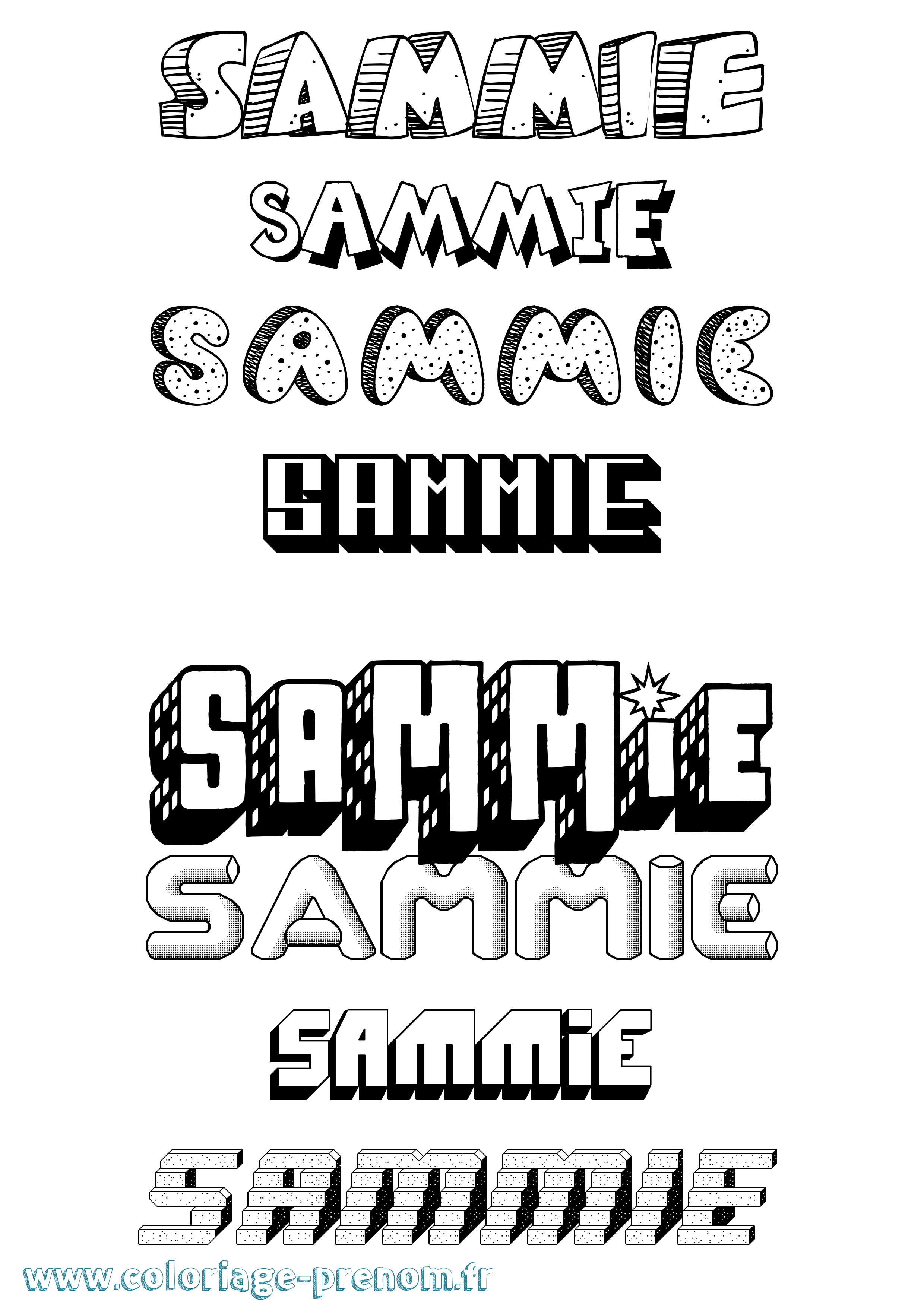 Coloriage prénom Sammie Effet 3D