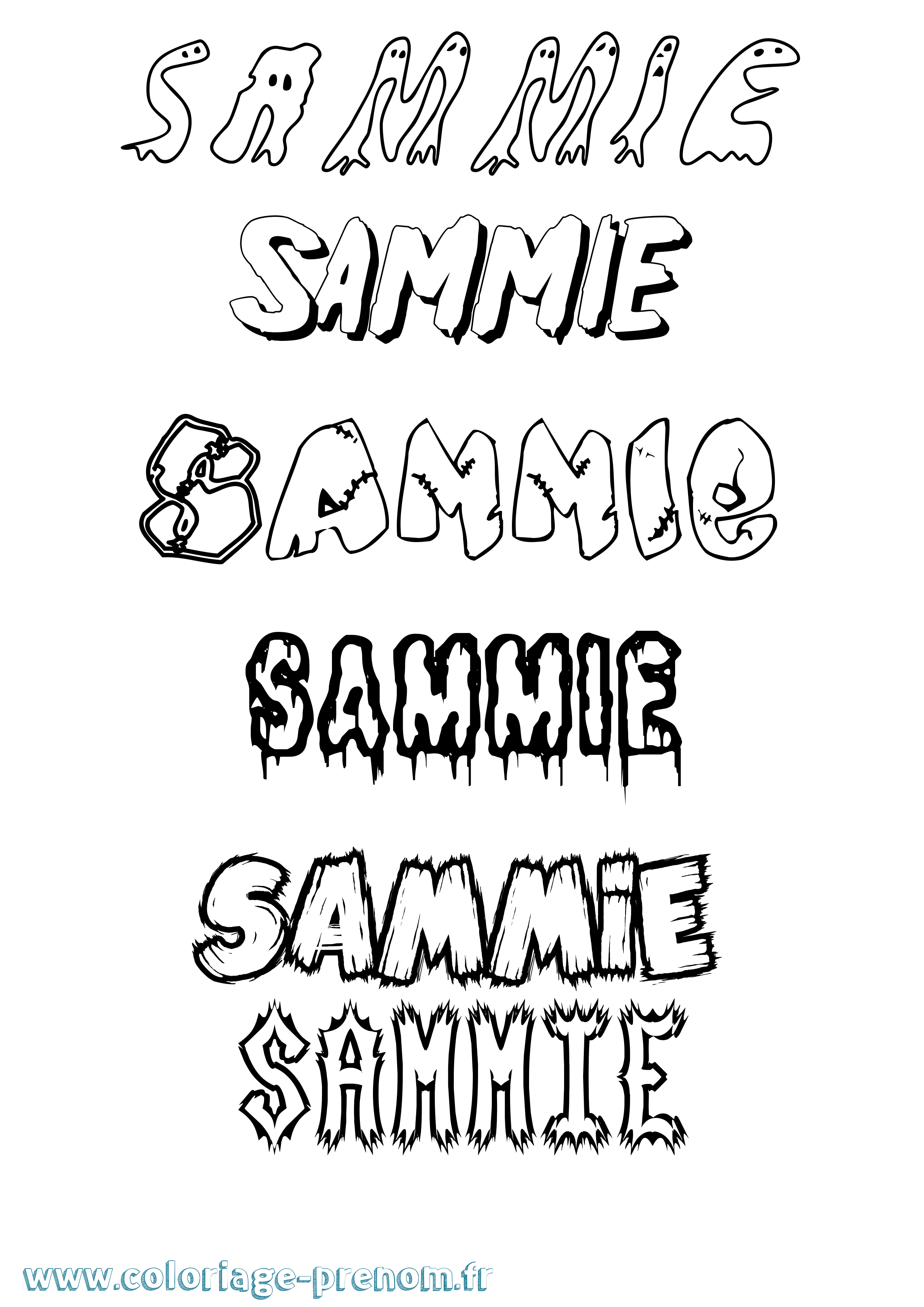 Coloriage prénom Sammie Frisson