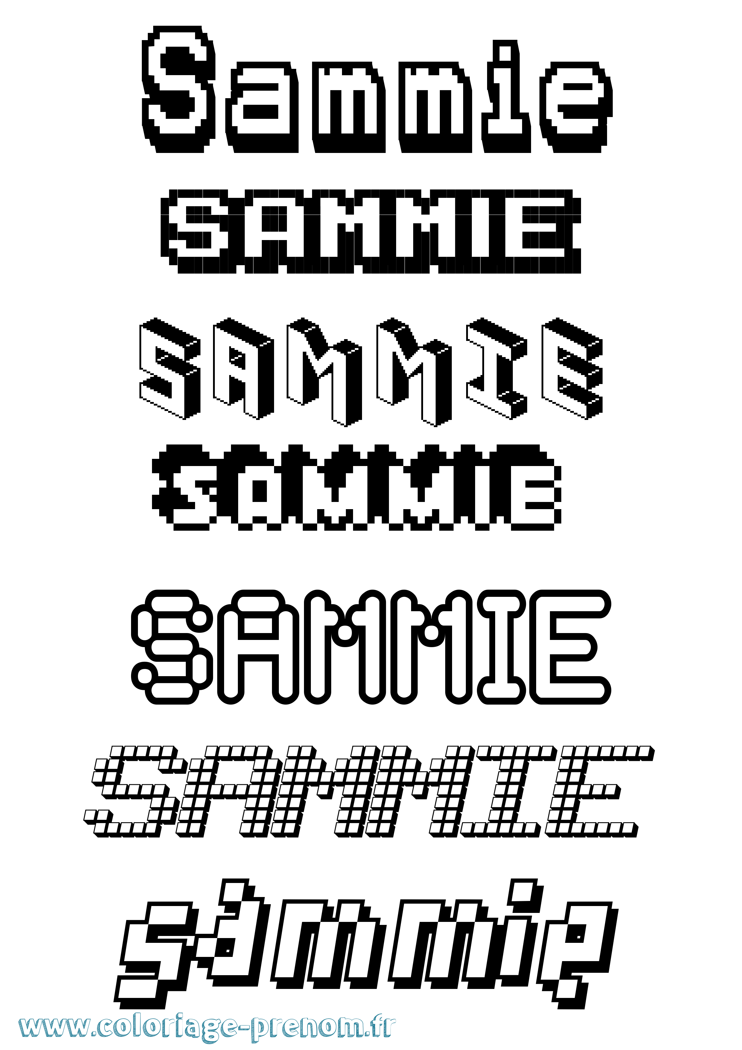 Coloriage prénom Sammie Pixel