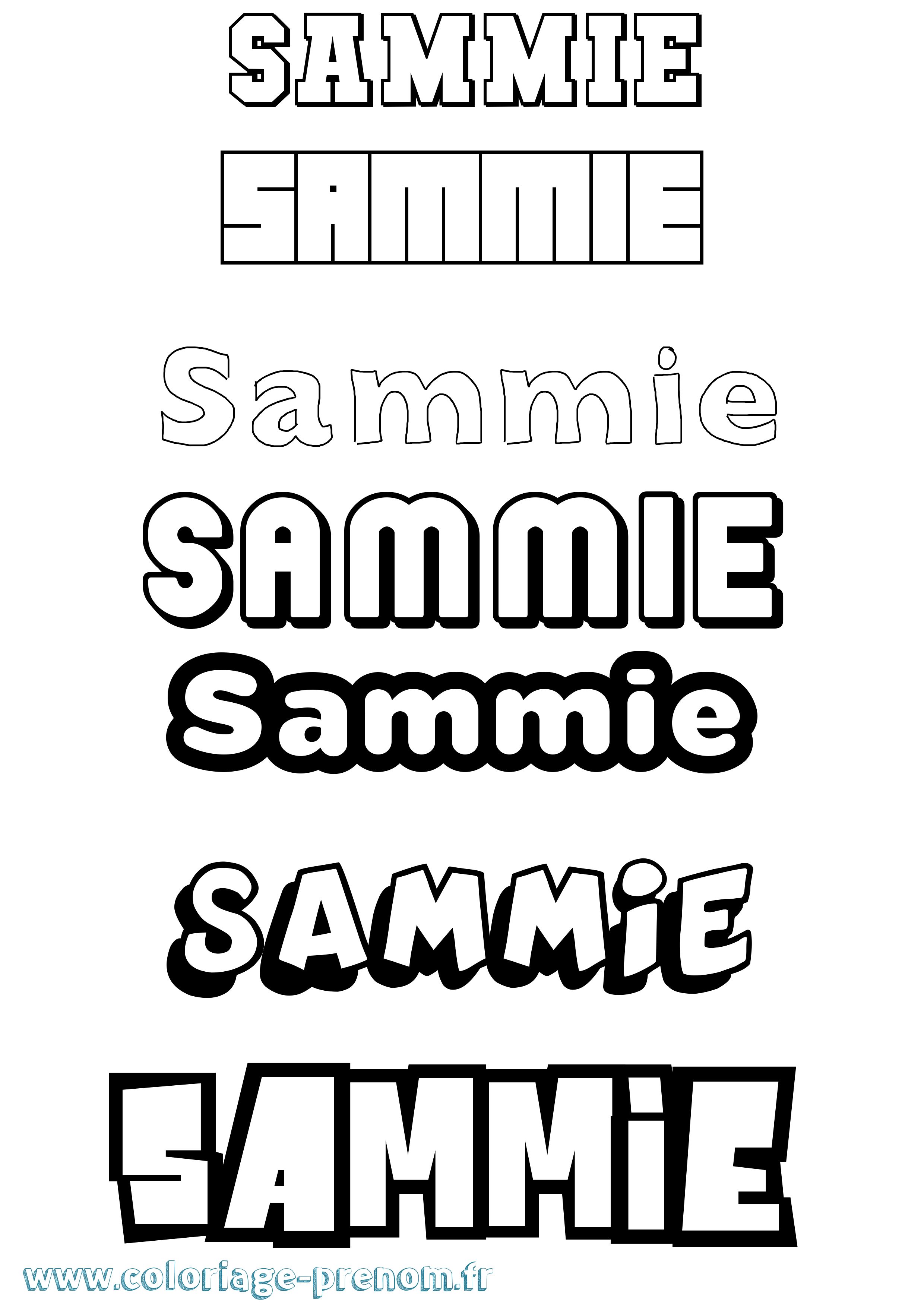 Coloriage prénom Sammie Simple