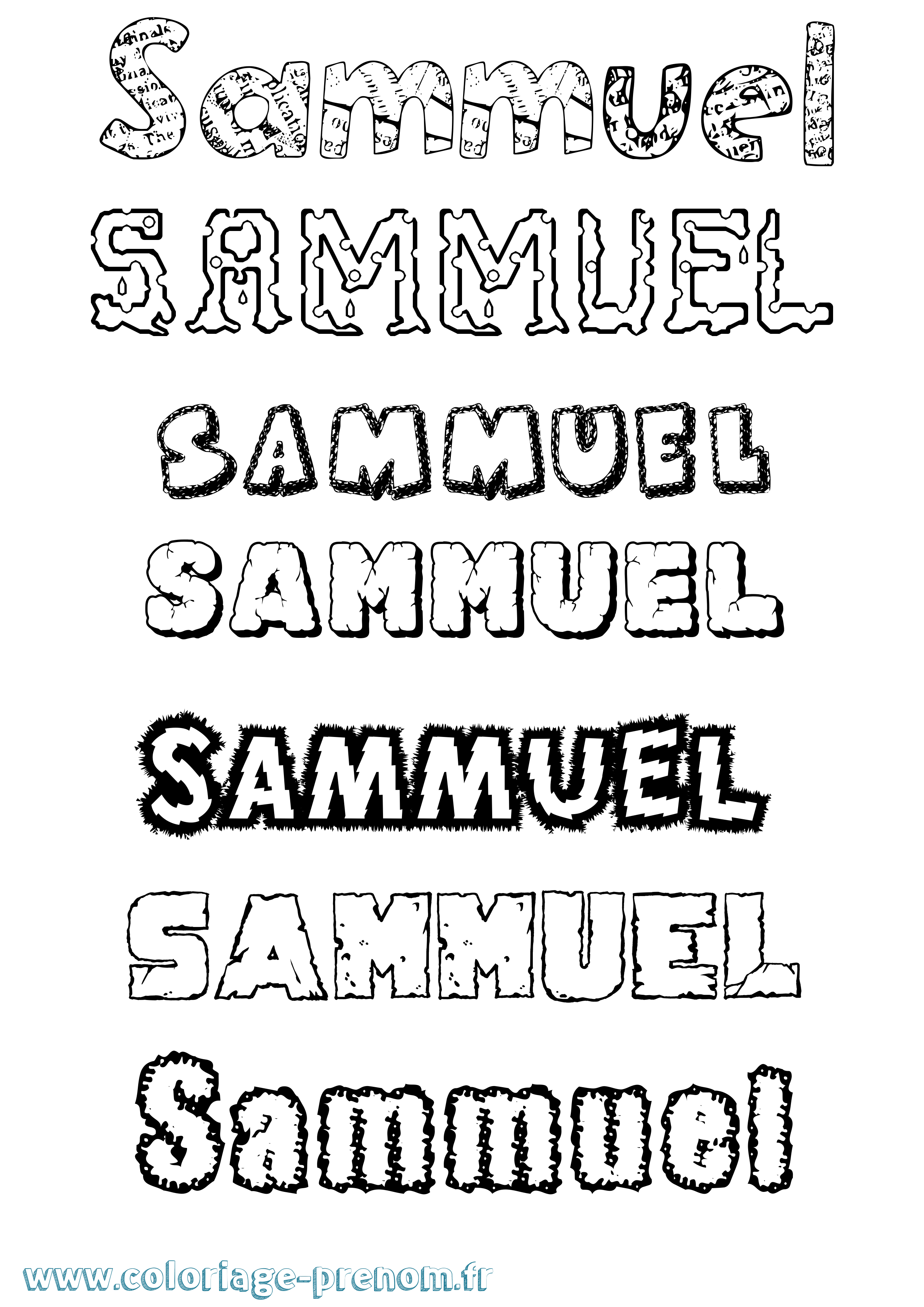 Coloriage prénom Sammuel Destructuré