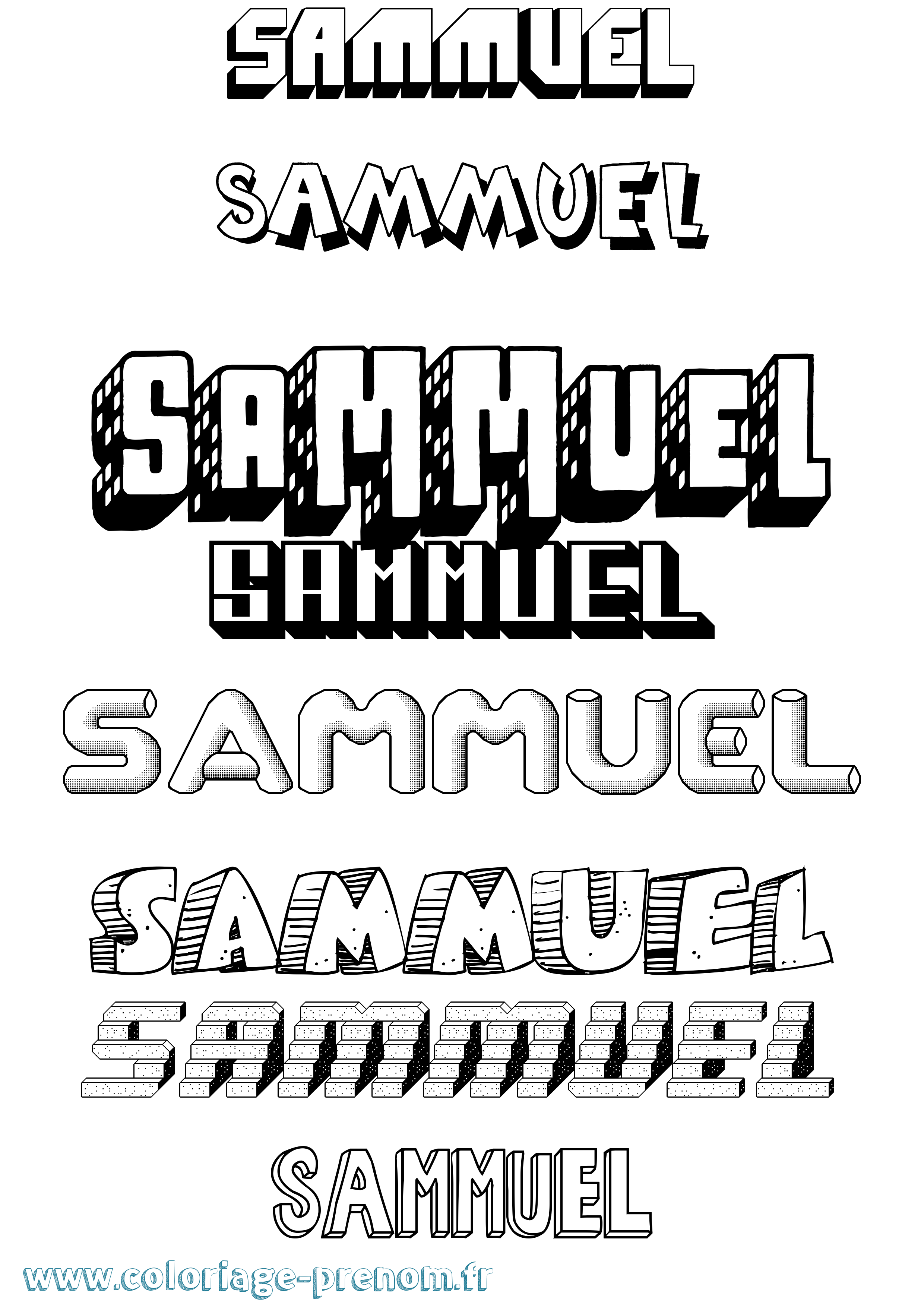 Coloriage prénom Sammuel Effet 3D