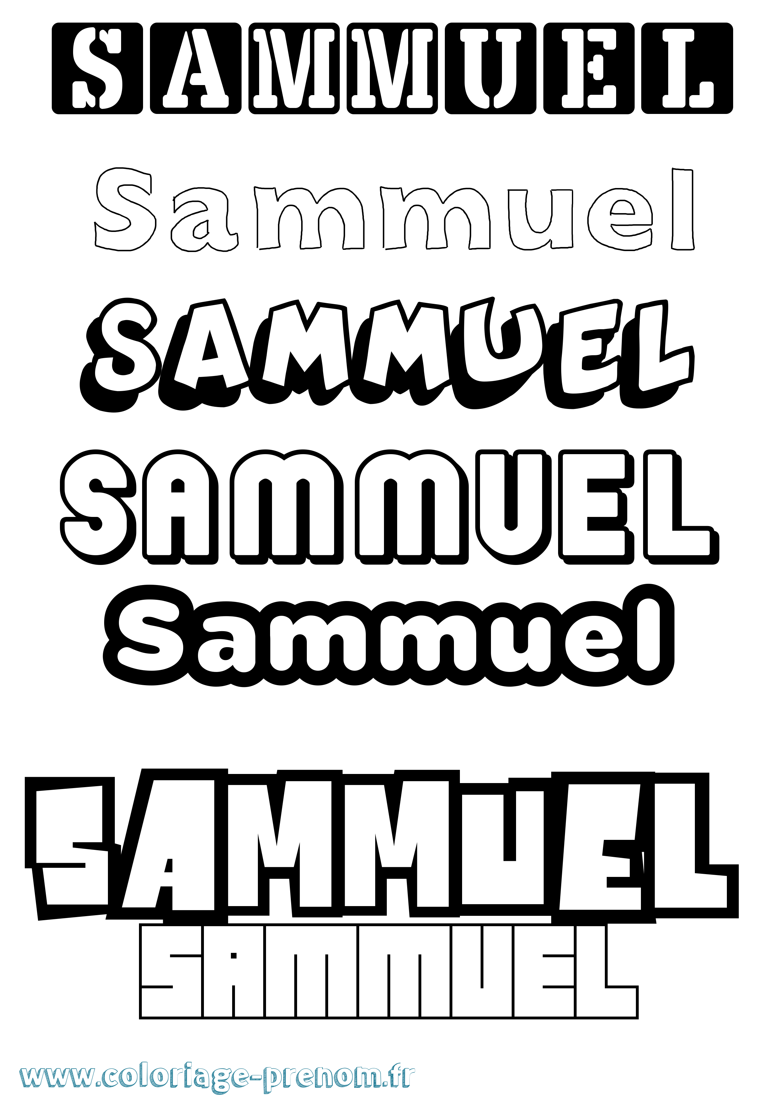 Coloriage prénom Sammuel Simple