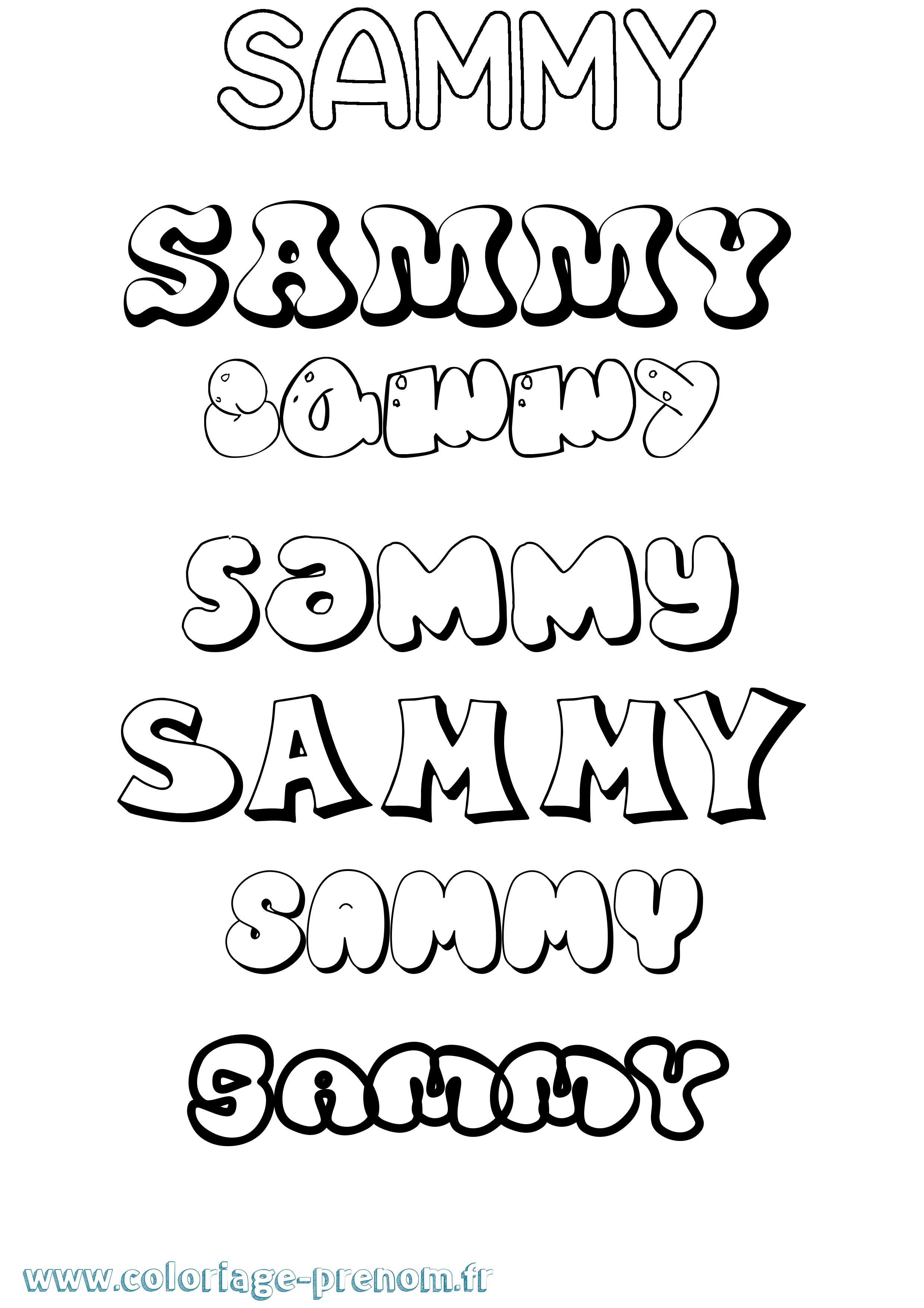 Coloriage prénom Sammy Bubble