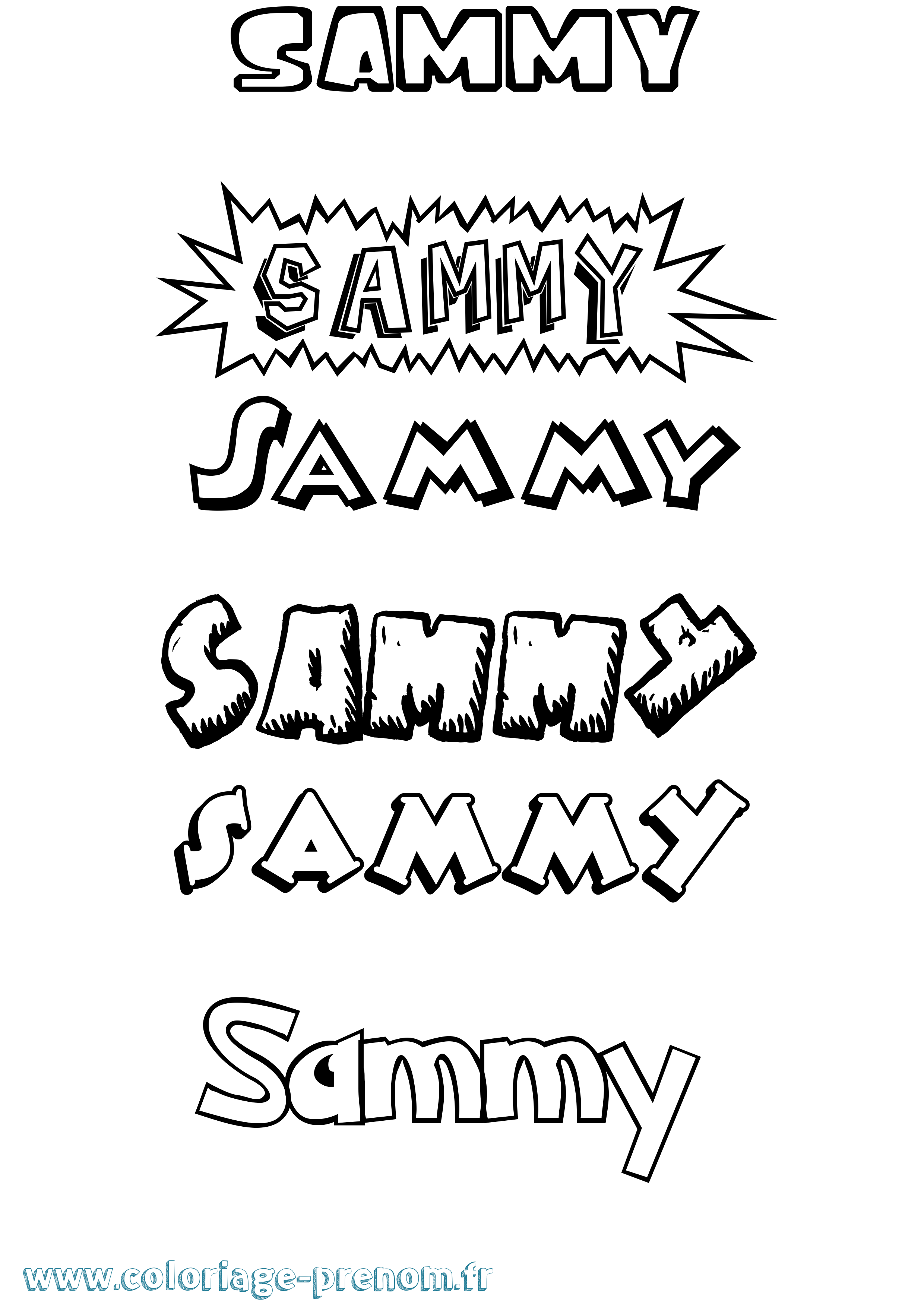Coloriage prénom Sammy Dessin Animé