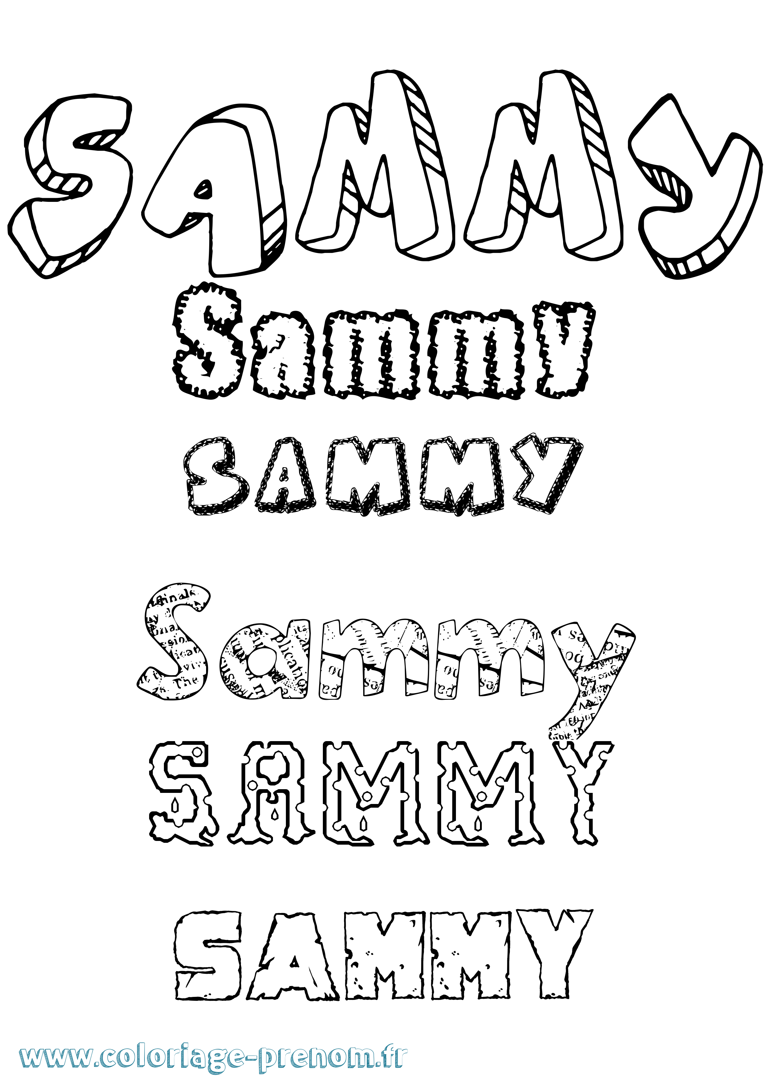 Coloriage prénom Sammy Destructuré