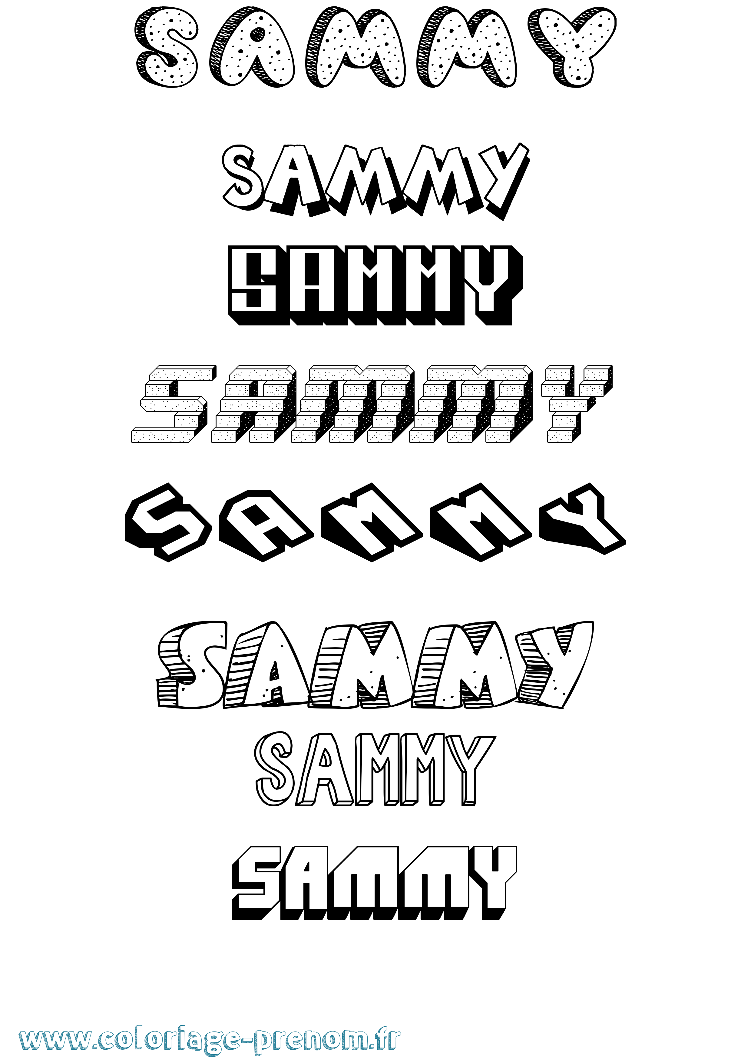 Coloriage prénom Sammy Effet 3D