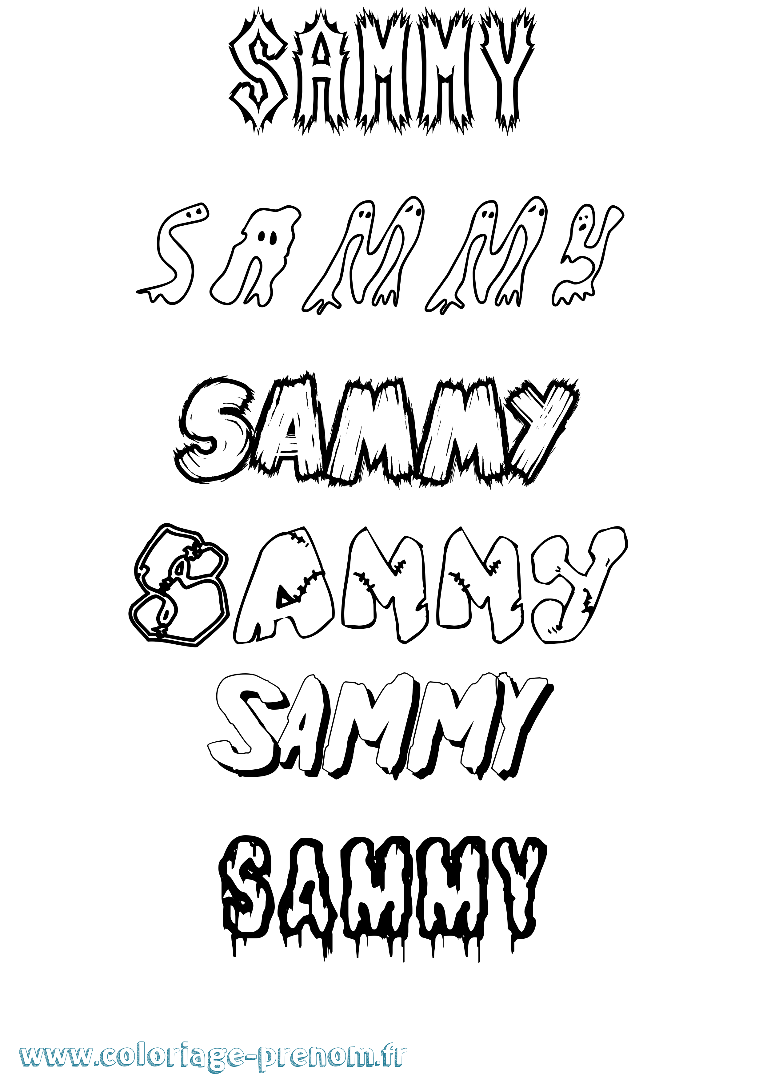 Coloriage prénom Sammy Frisson