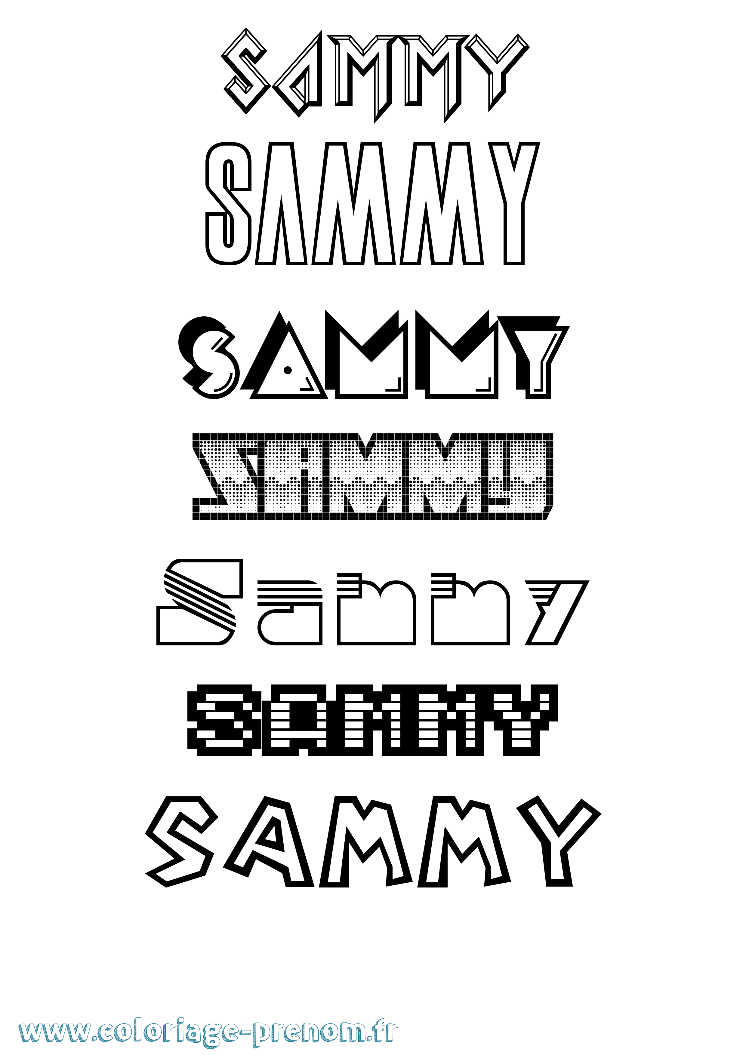 Coloriage prénom Sammy Jeux Vidéos