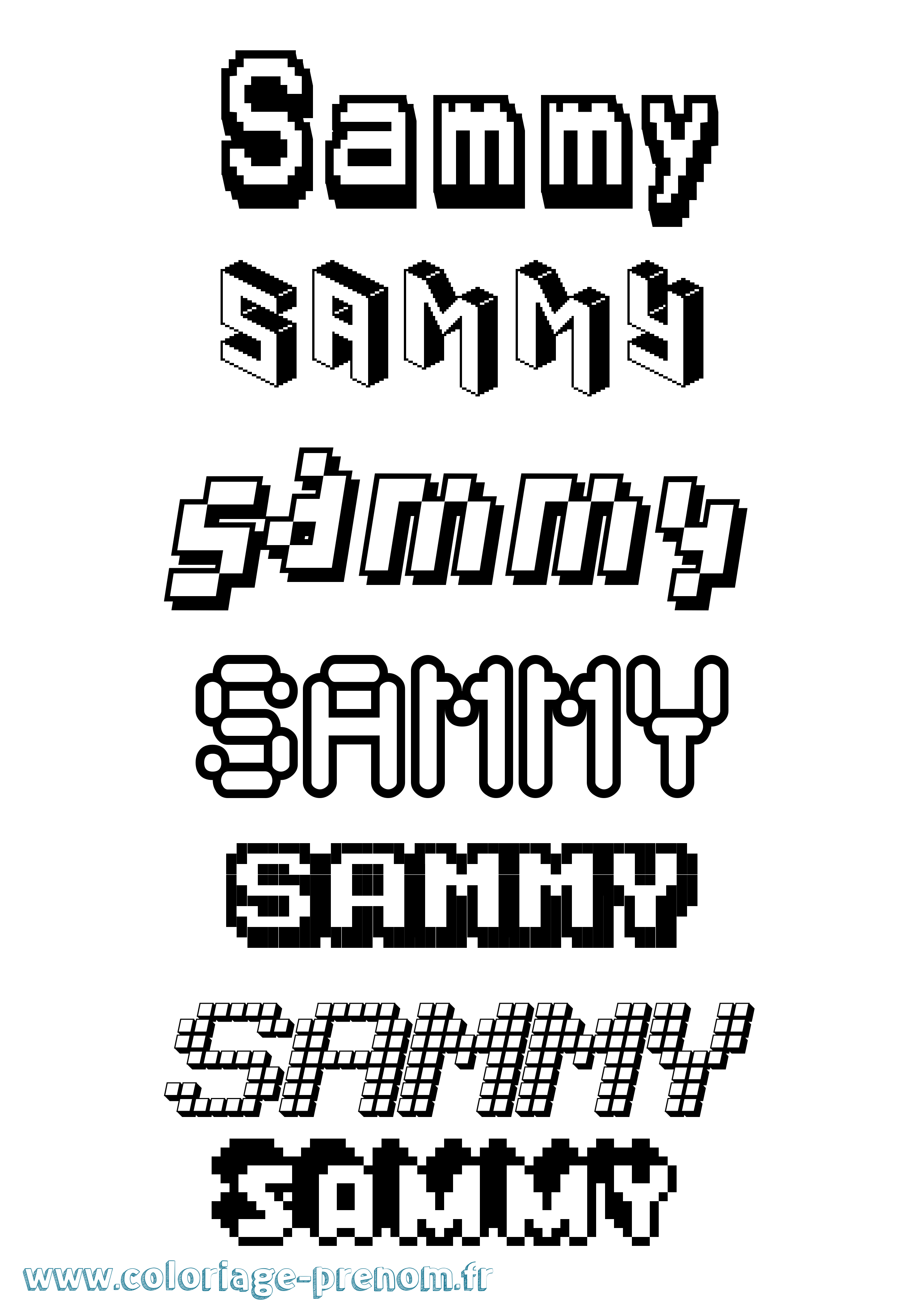 Coloriage prénom Sammy Pixel