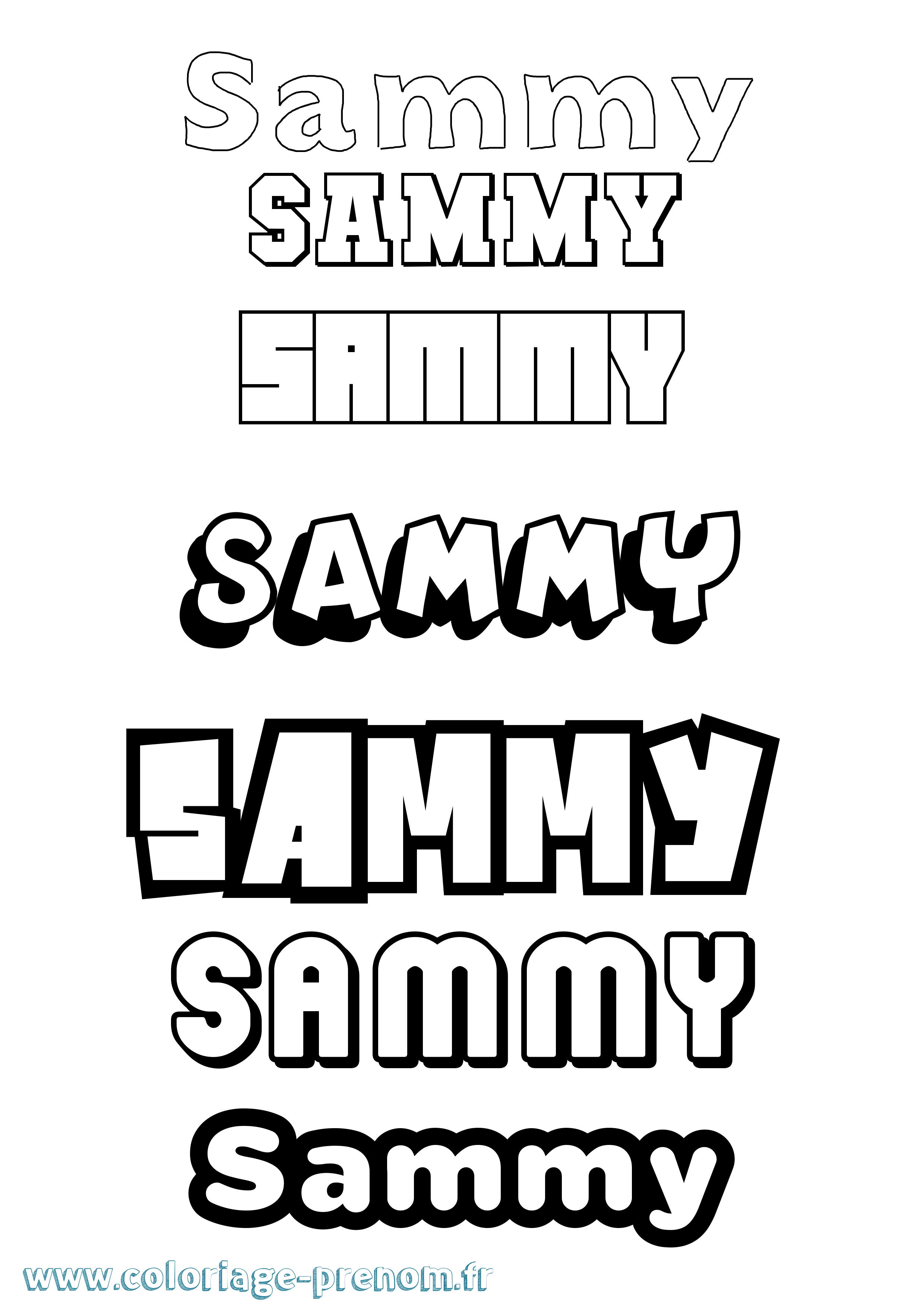Coloriage prénom Sammy Simple