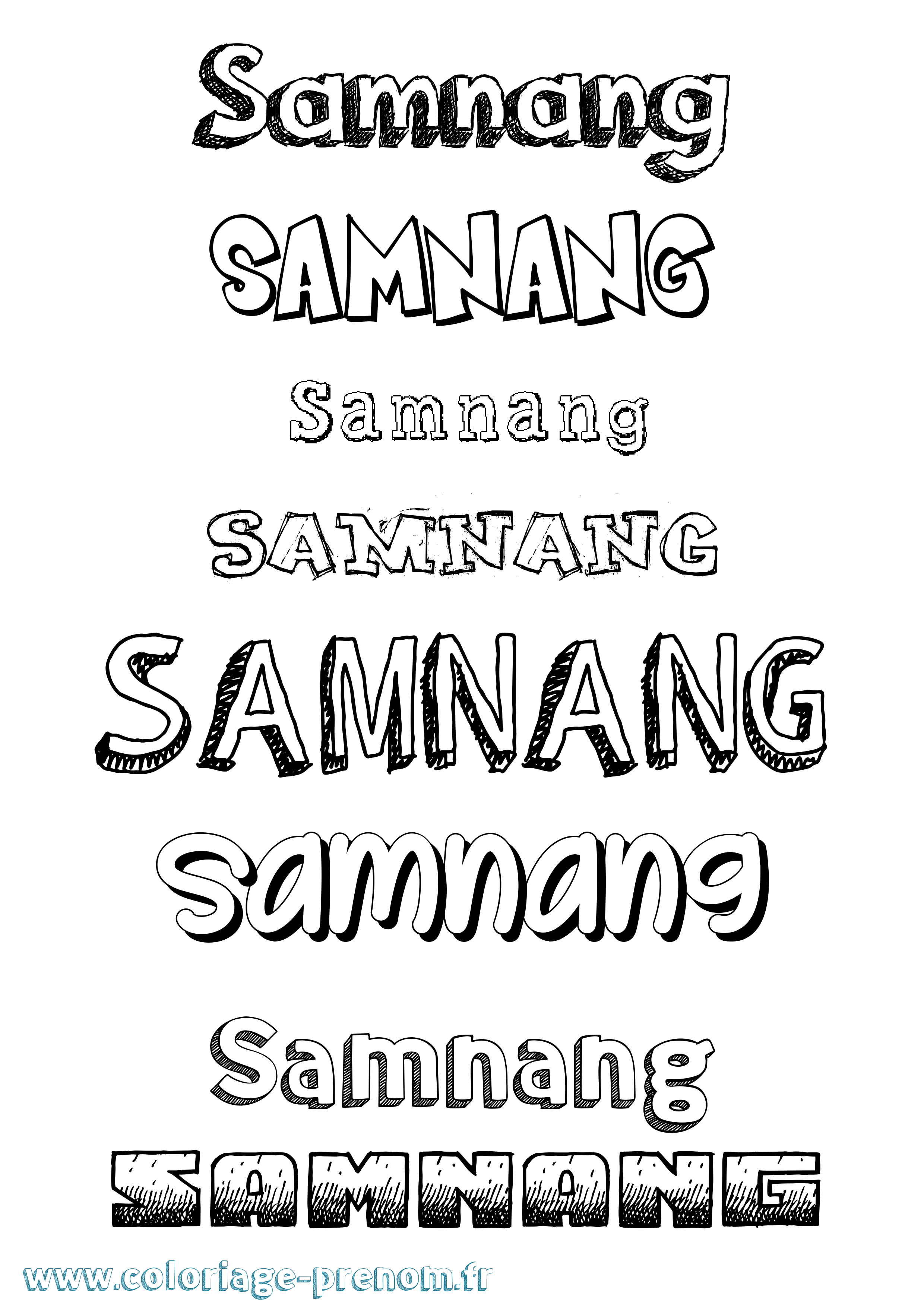 Coloriage prénom Samnang Dessiné
