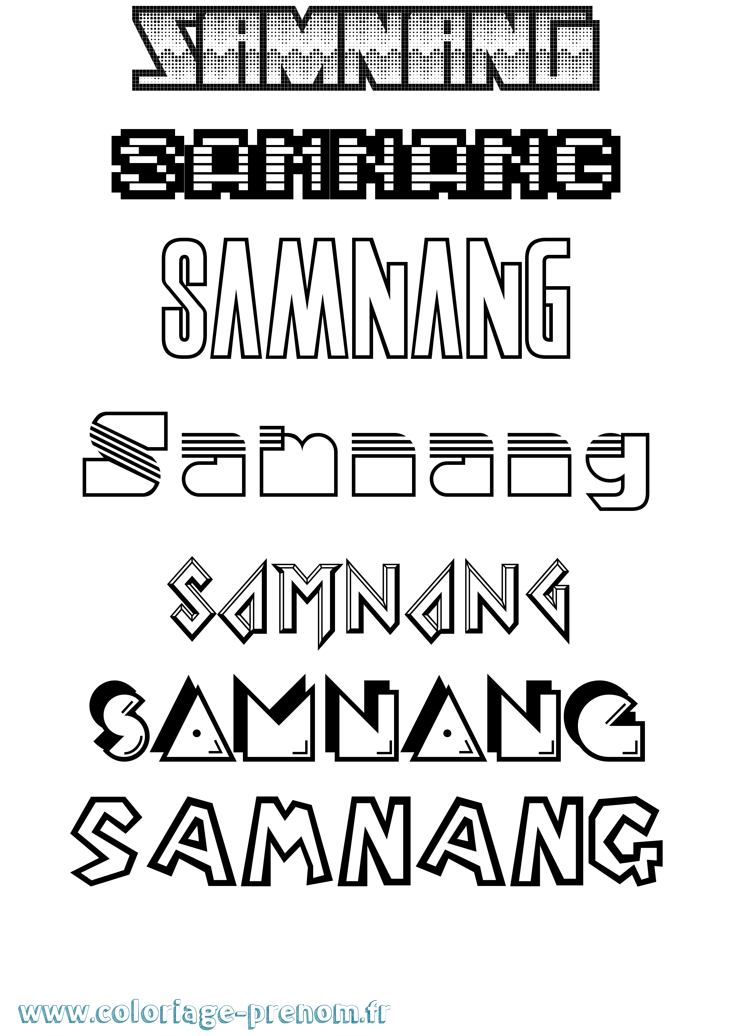 Coloriage prénom Samnang Jeux Vidéos