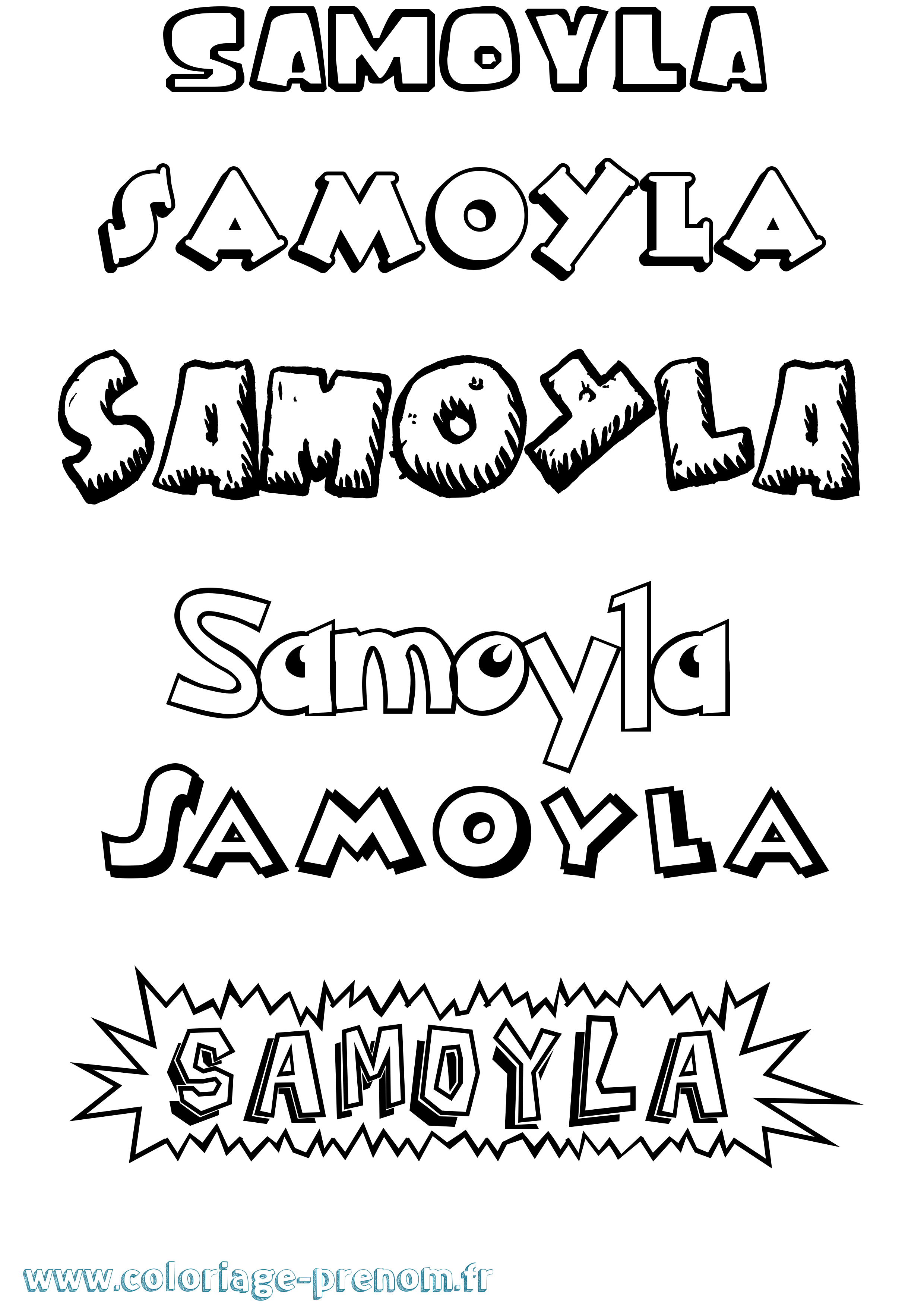 Coloriage prénom Samoyla Dessin Animé