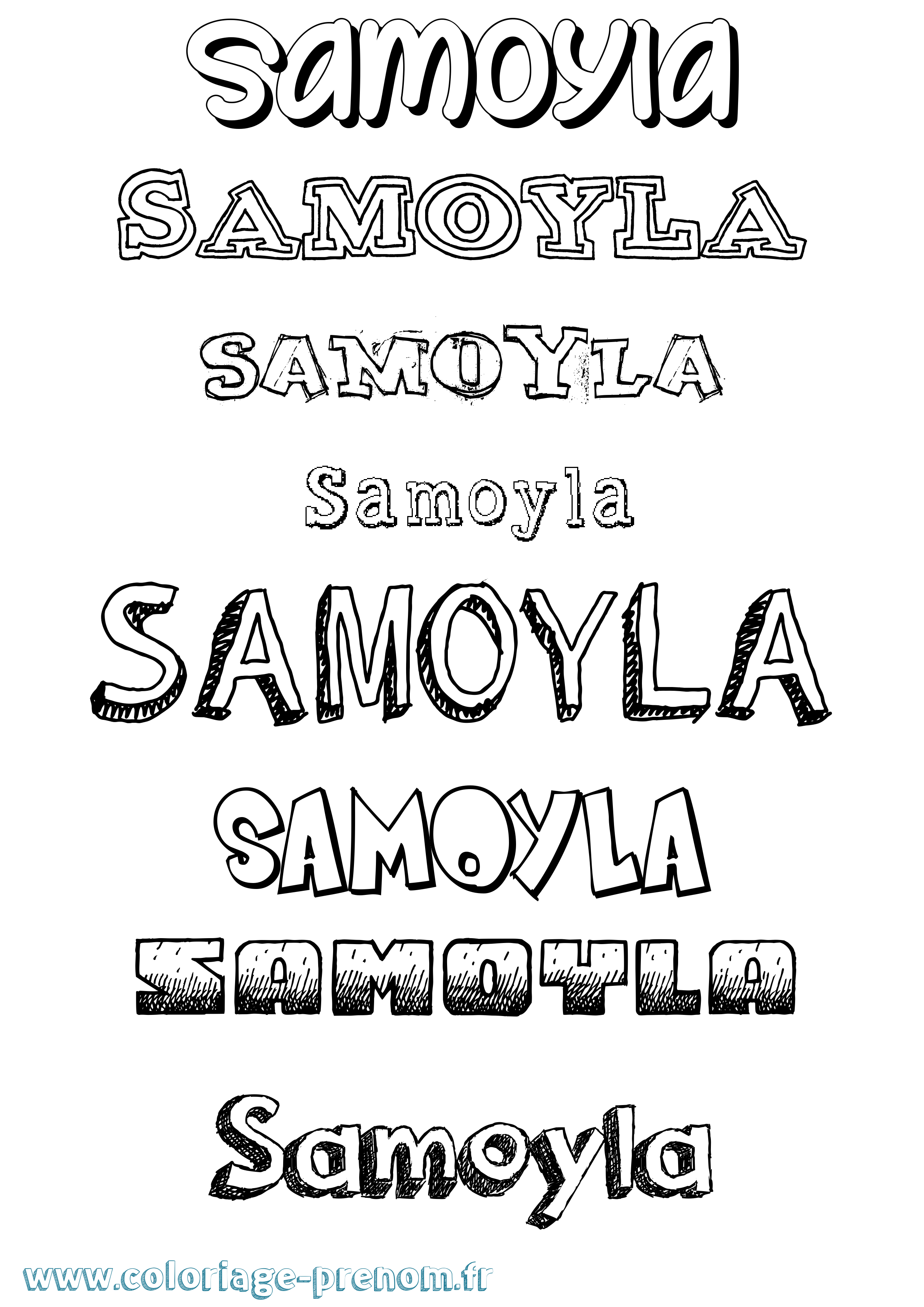 Coloriage prénom Samoyla Dessiné