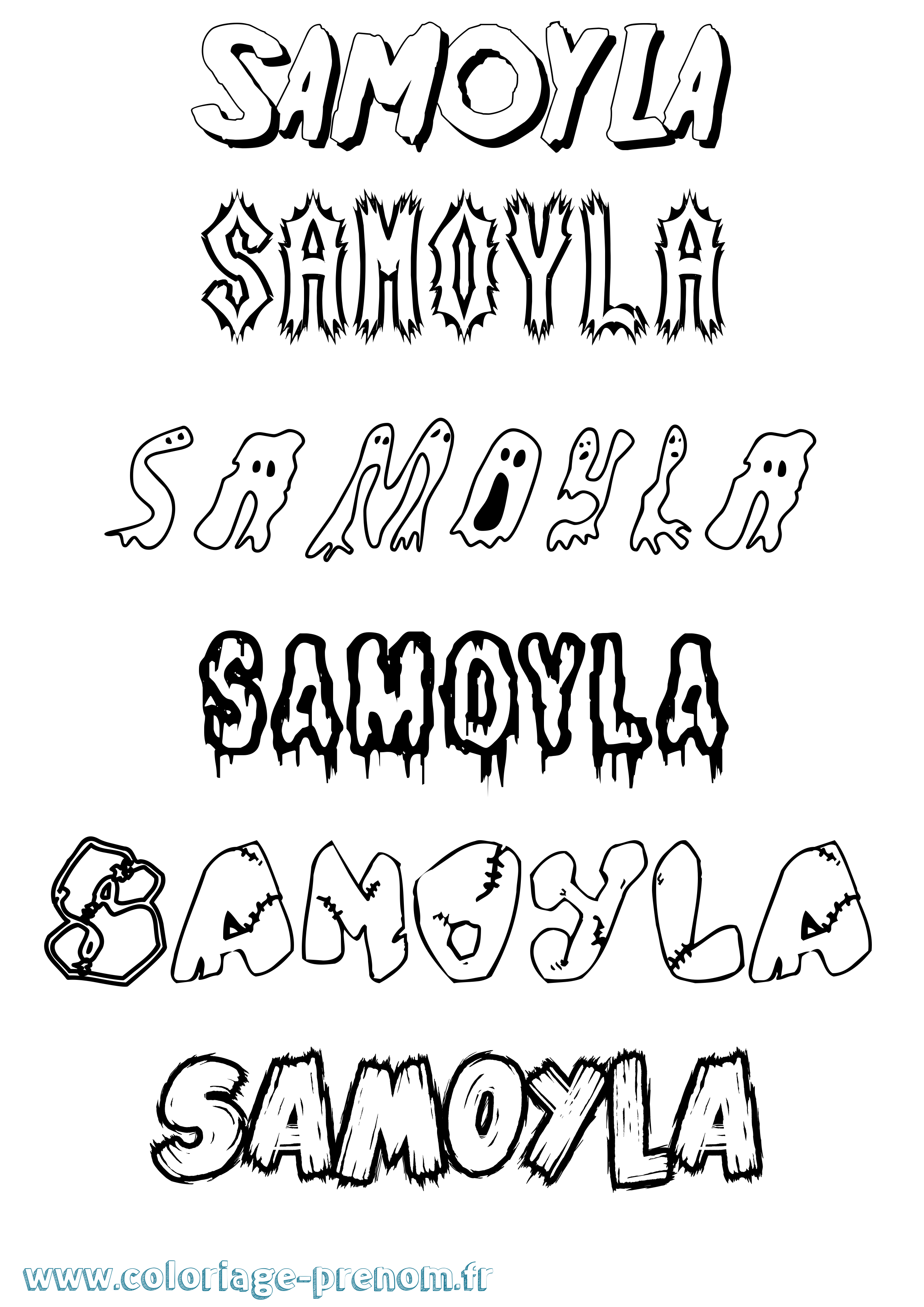 Coloriage prénom Samoyla Frisson