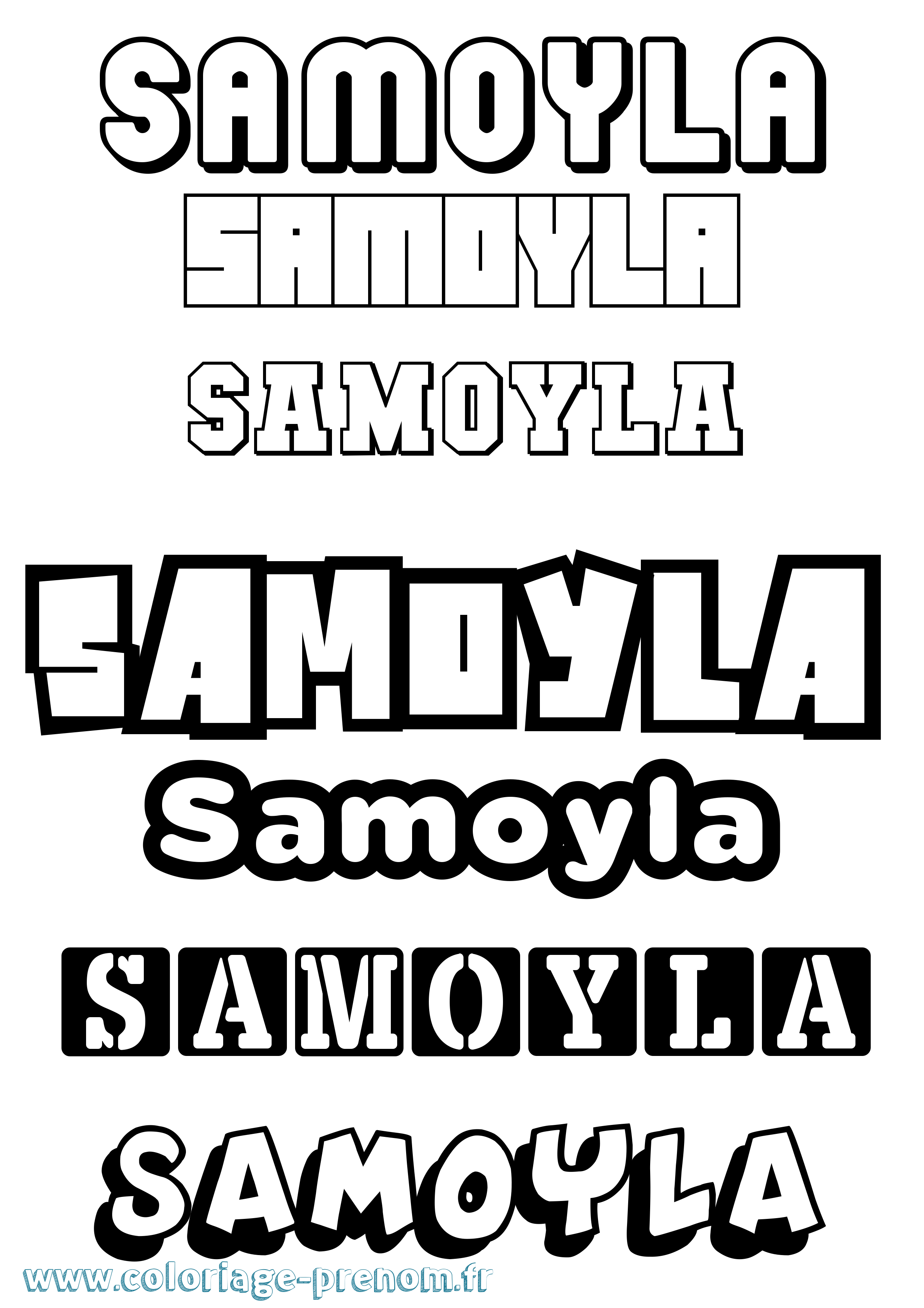 Coloriage prénom Samoyla Simple