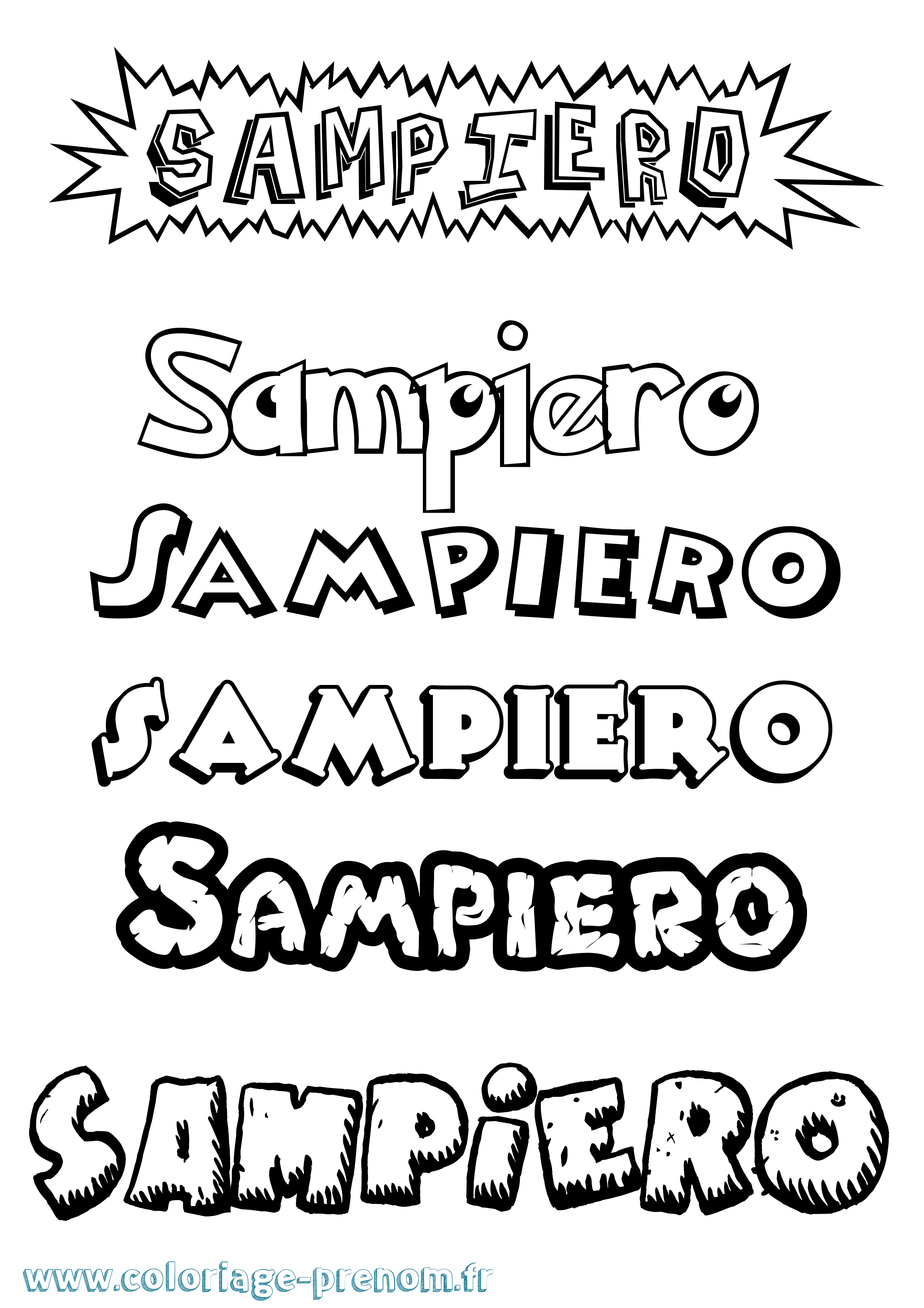 Coloriage Sampiero Dessin Animé Coloriage prénom Sampiero Dessin Animé