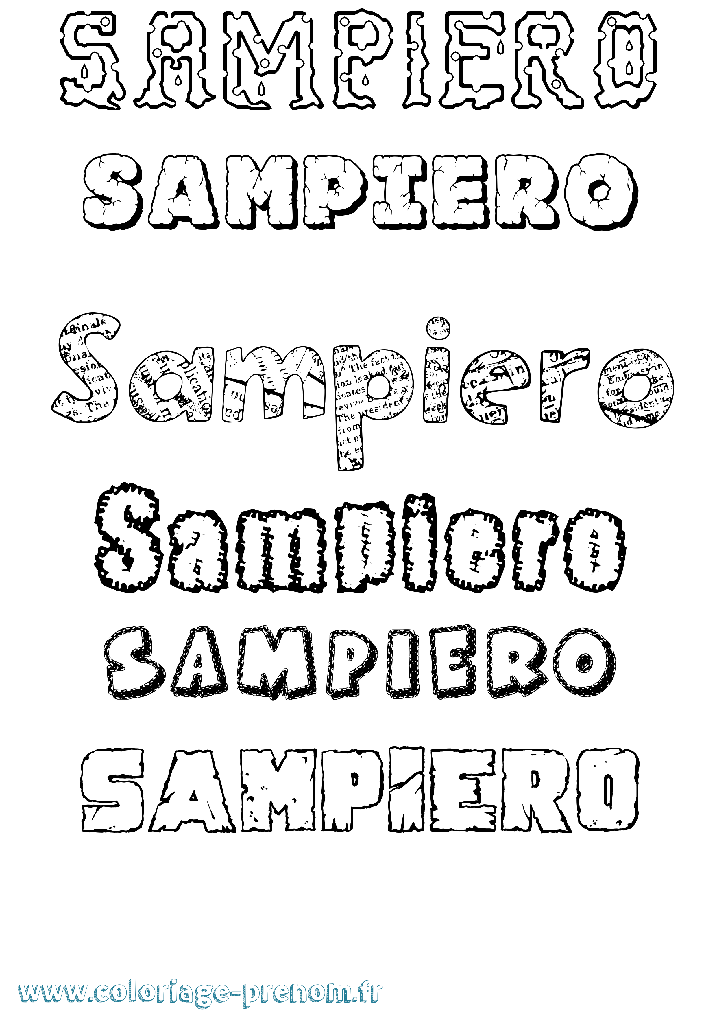 Coloriage prénom Sampiero Destructuré