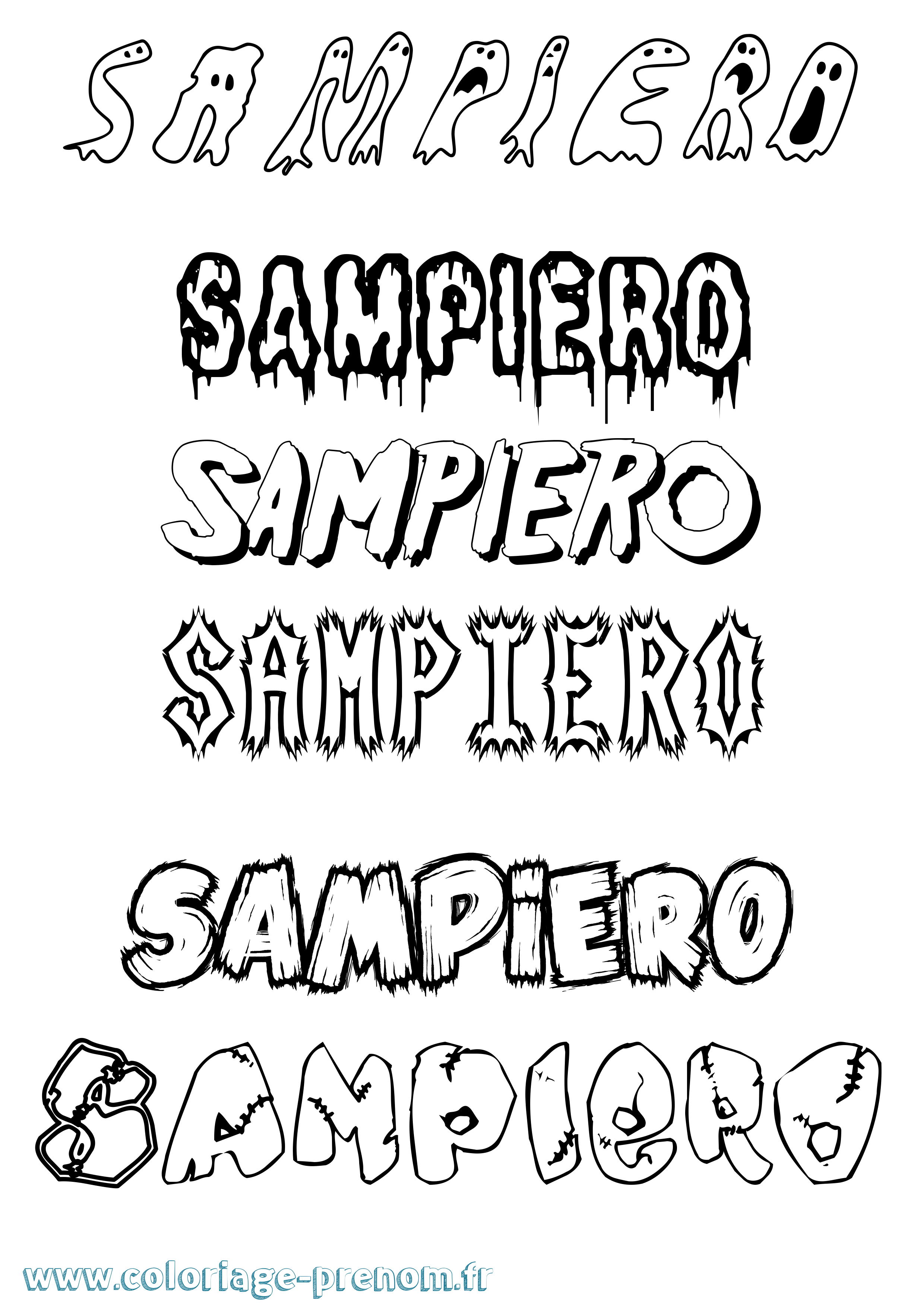 Coloriage Sampiero Frisson Coloriage prénom Sampiero Frisson