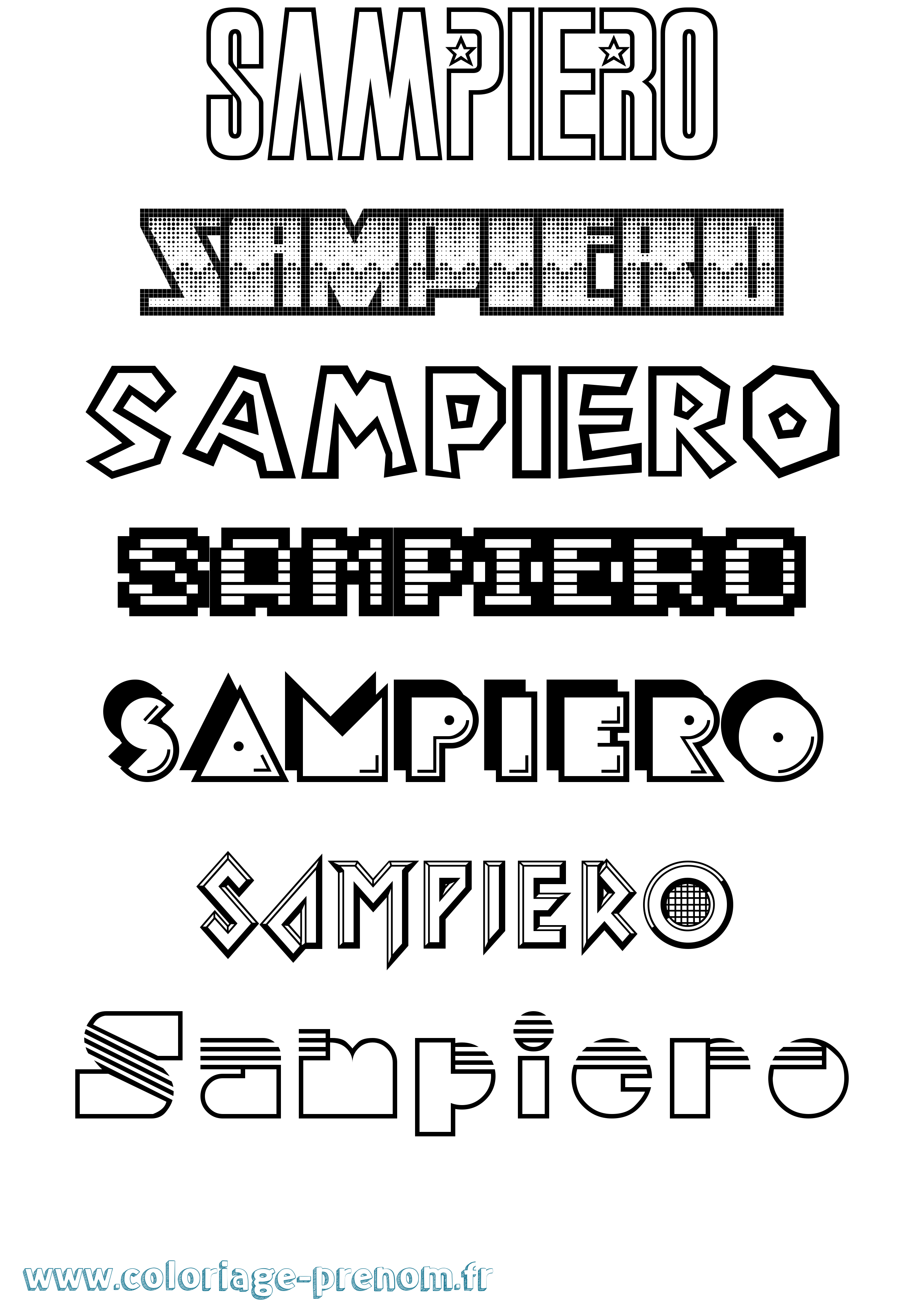Coloriage prénom Sampiero Jeux Vidéos