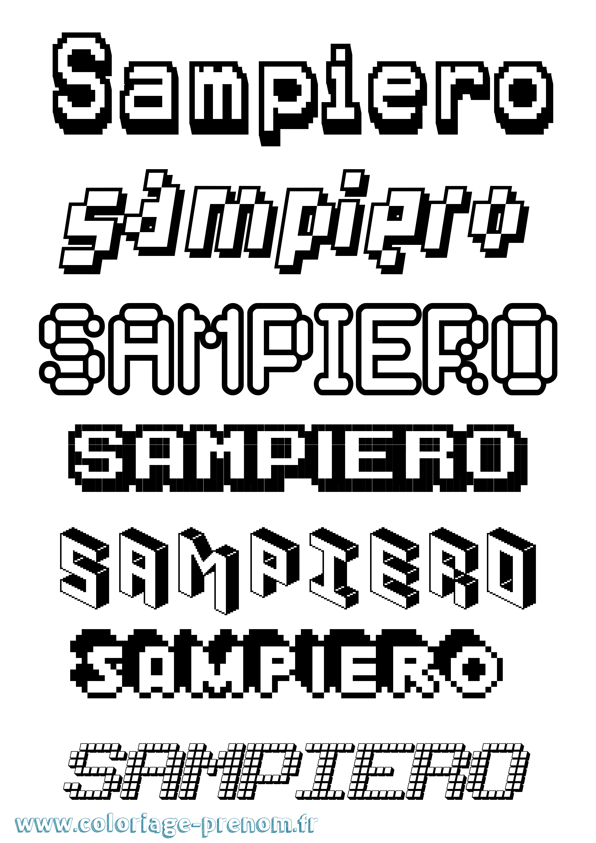 Coloriage Sampiero Pixel Coloriage prénom Sampiero Pixel
