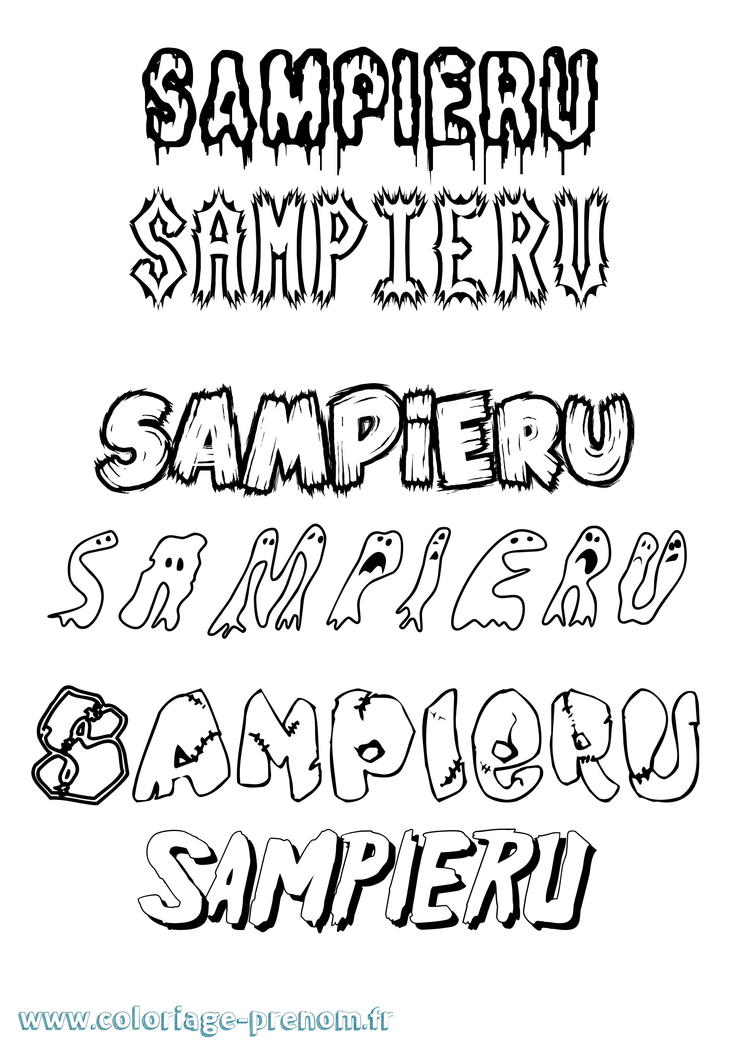 Coloriage prénom Sampieru Frisson