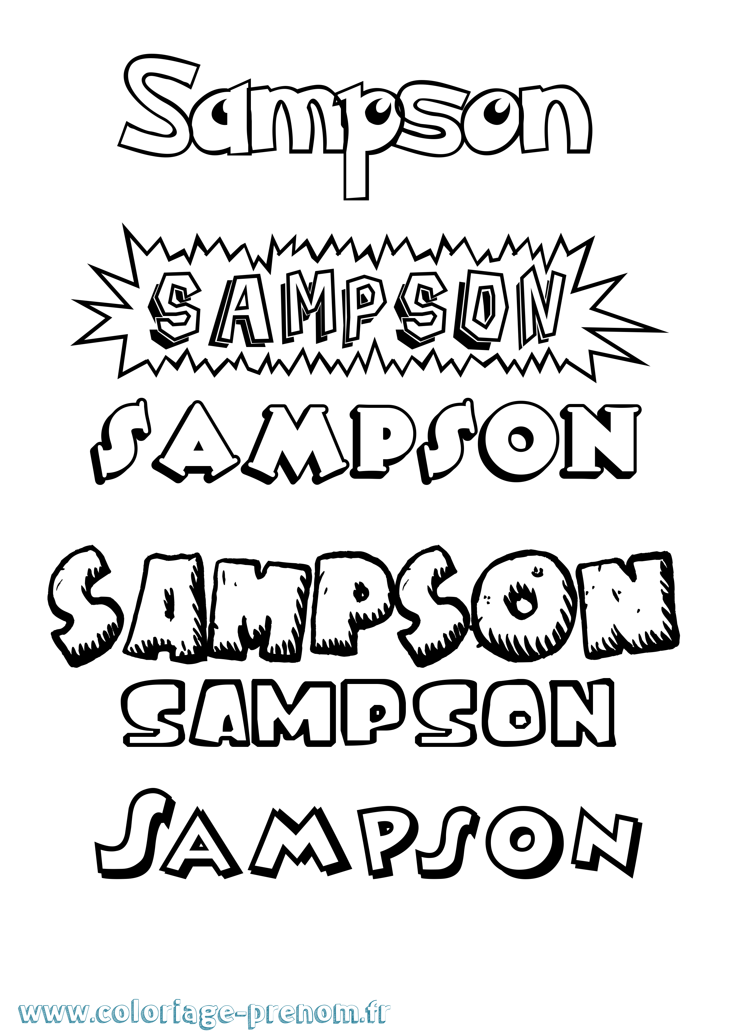 Coloriage Sampson Dessin Animé Coloriage prénom Sampson Dessin Animé