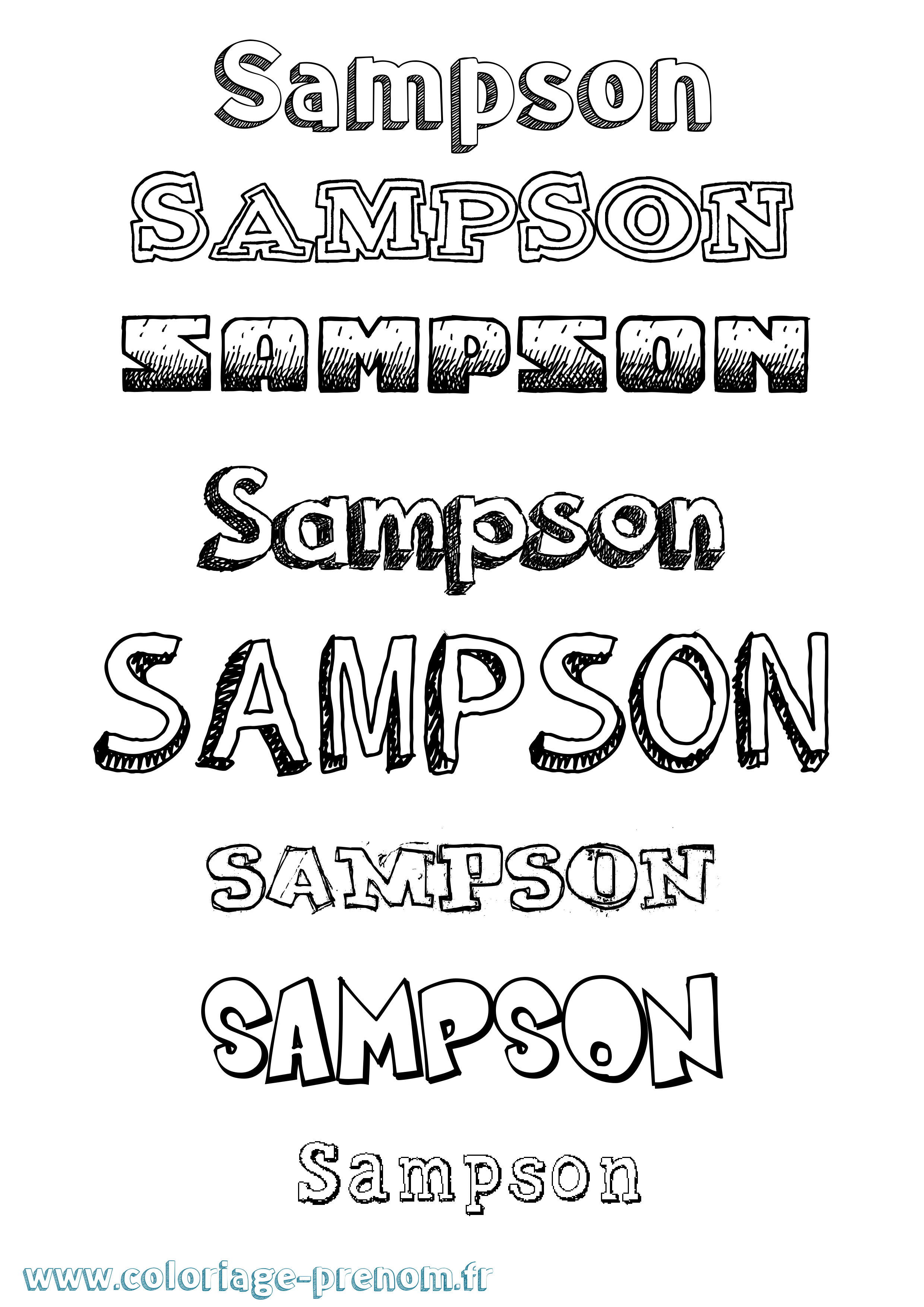 Coloriage prénom Sampson Dessiné