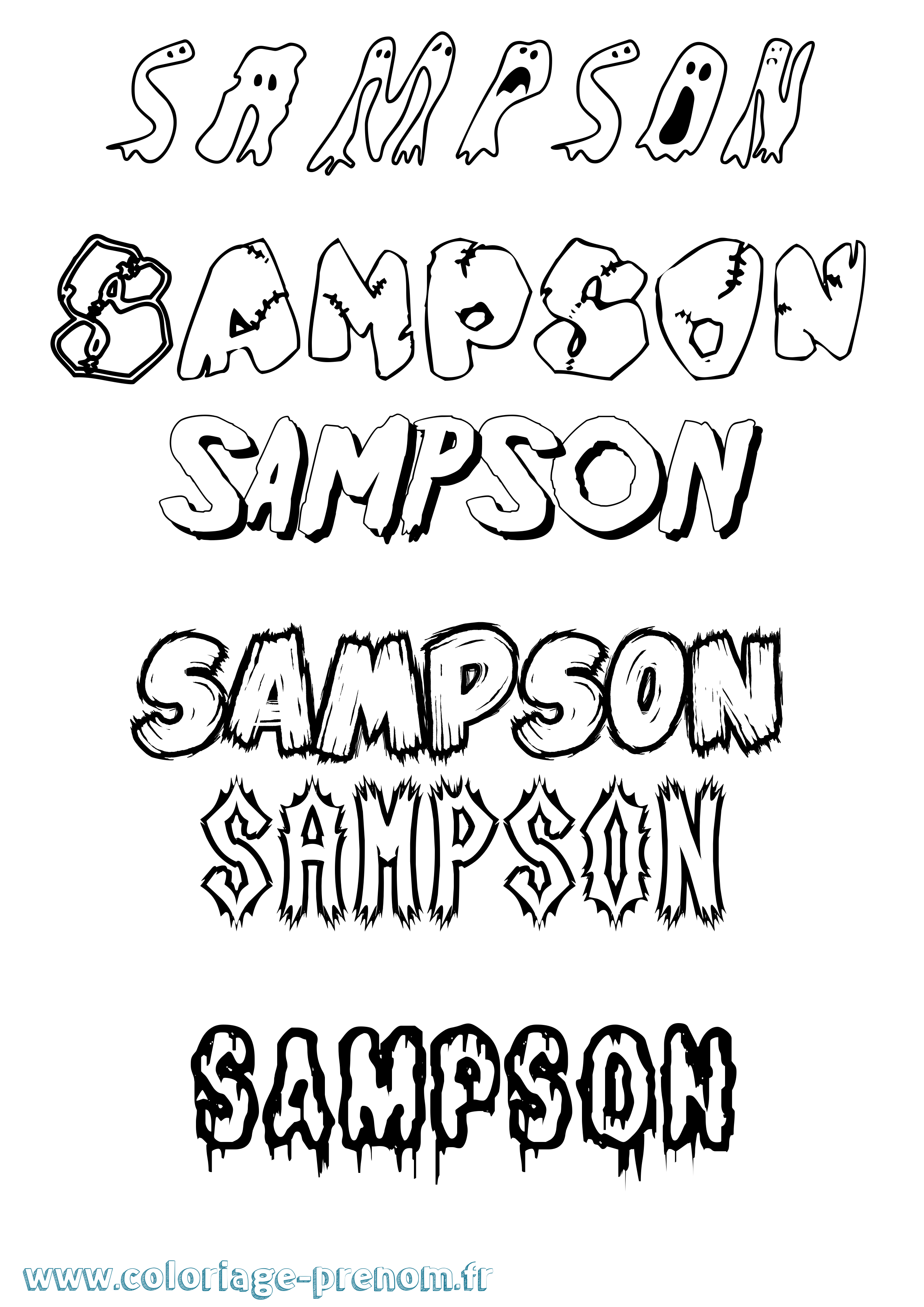 Coloriage Sampson Frisson Coloriage prénom Sampson Frisson