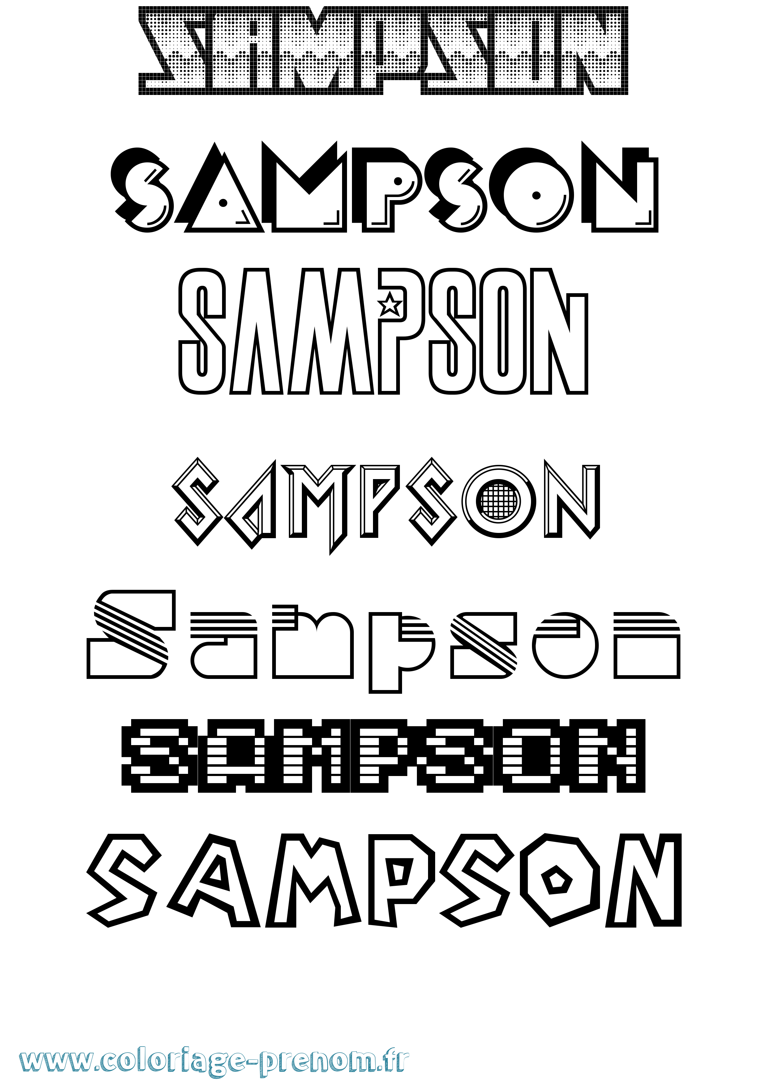 Coloriage Sampson Jeux Vidéos Coloriage prénom Sampson Jeux Vidéos