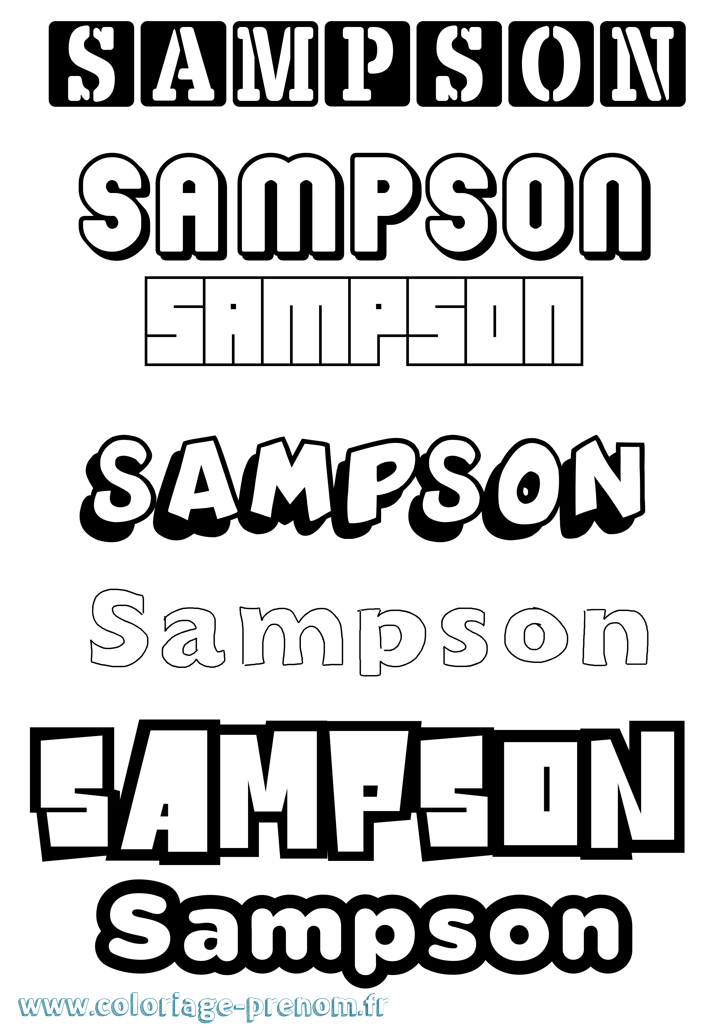 Coloriage prénom Sampson Simple