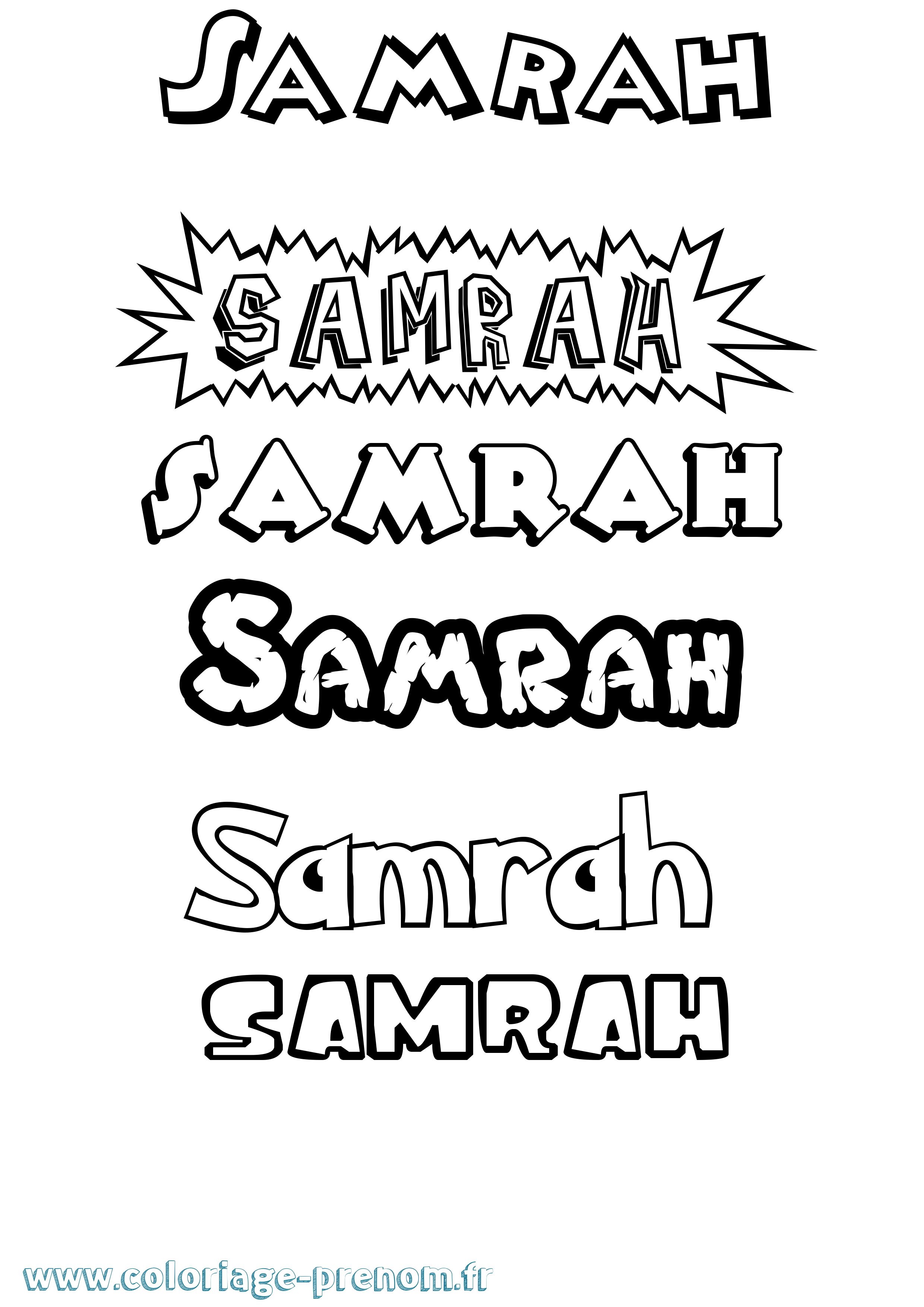 Coloriage Samrah Dessin Animé Coloriage prénom Samrah Dessin Animé