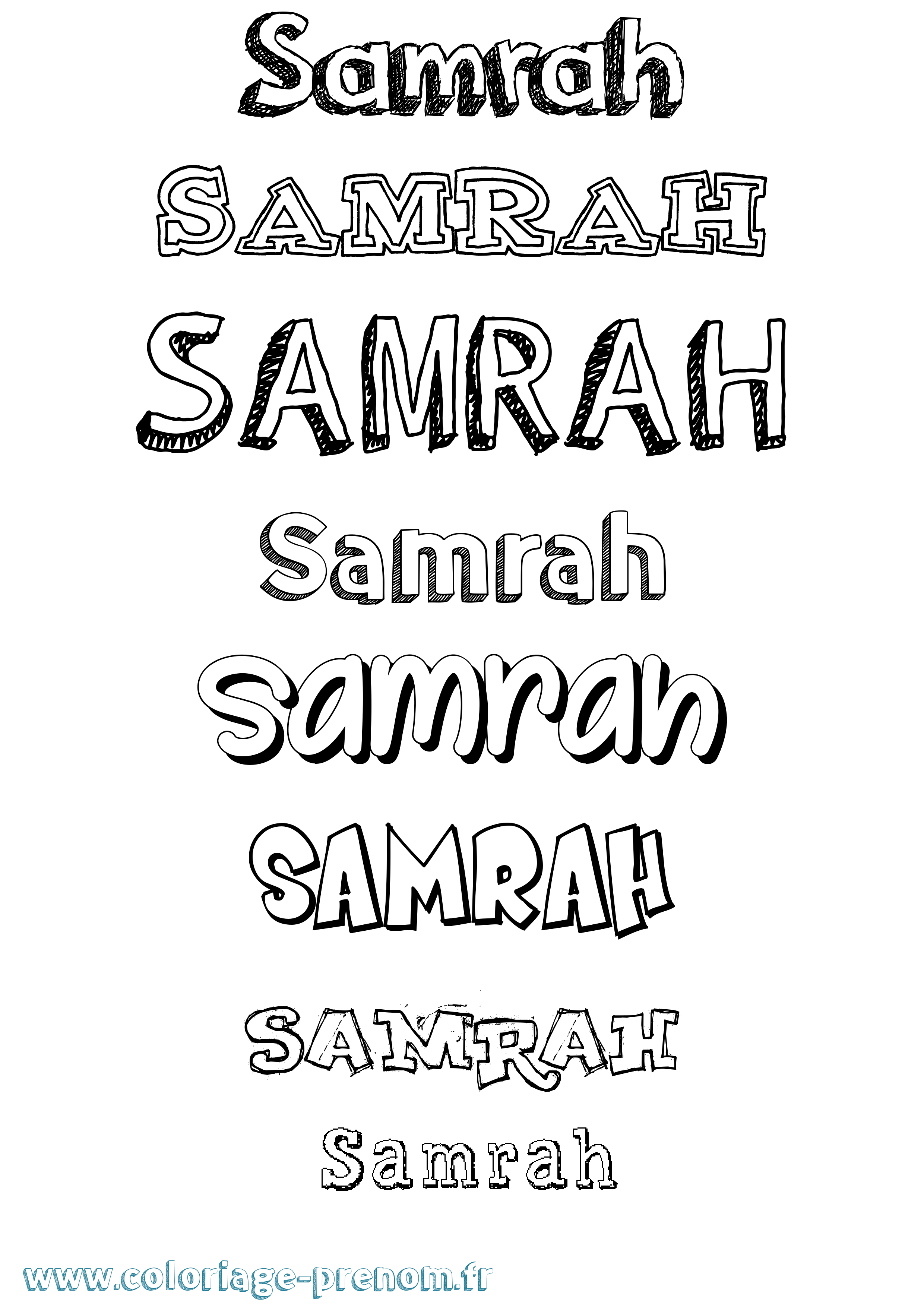 Coloriage prénom Samrah Dessiné