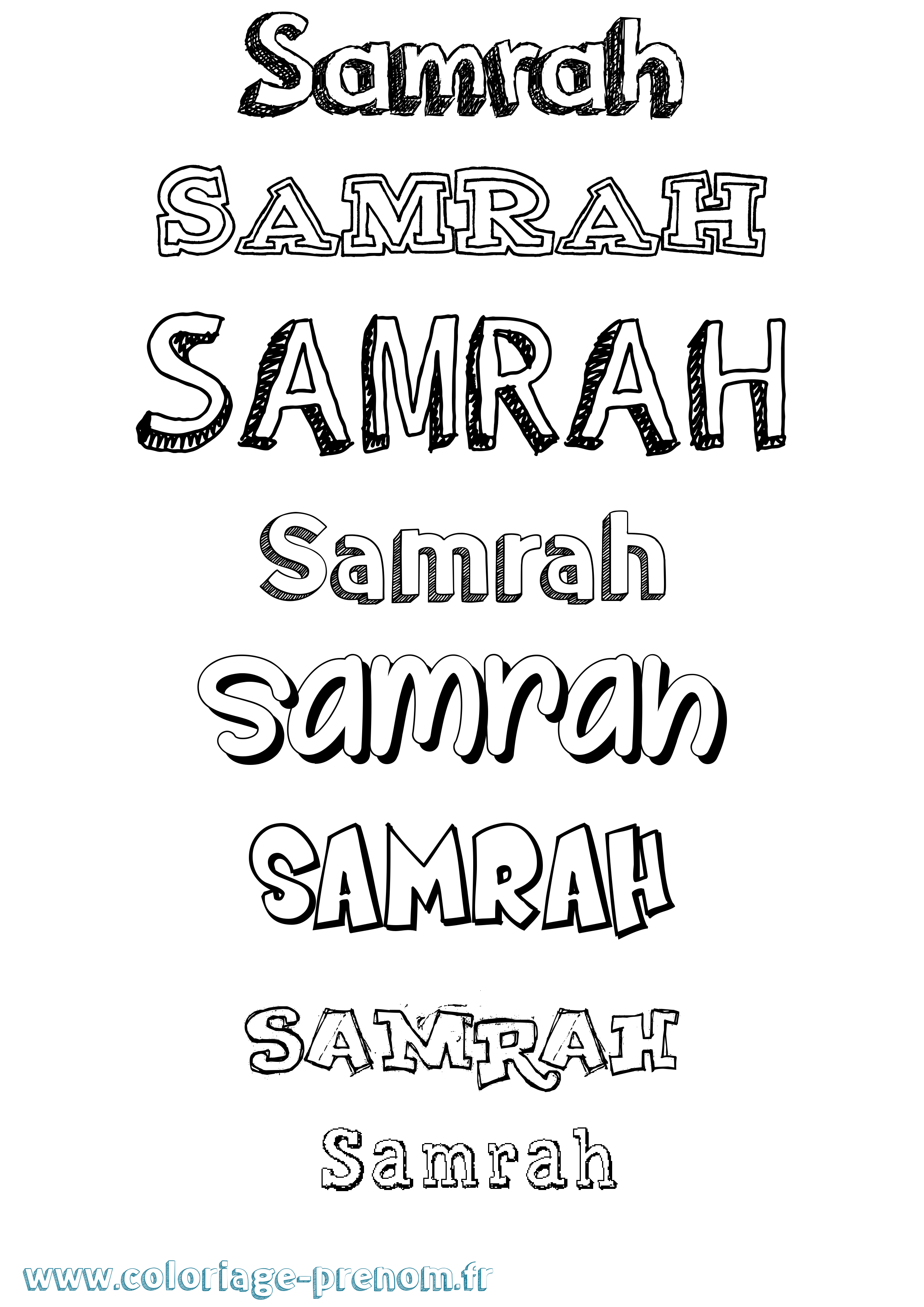 Coloriage Samrah Dessiné Coloriage prénom Samrah Dessiné