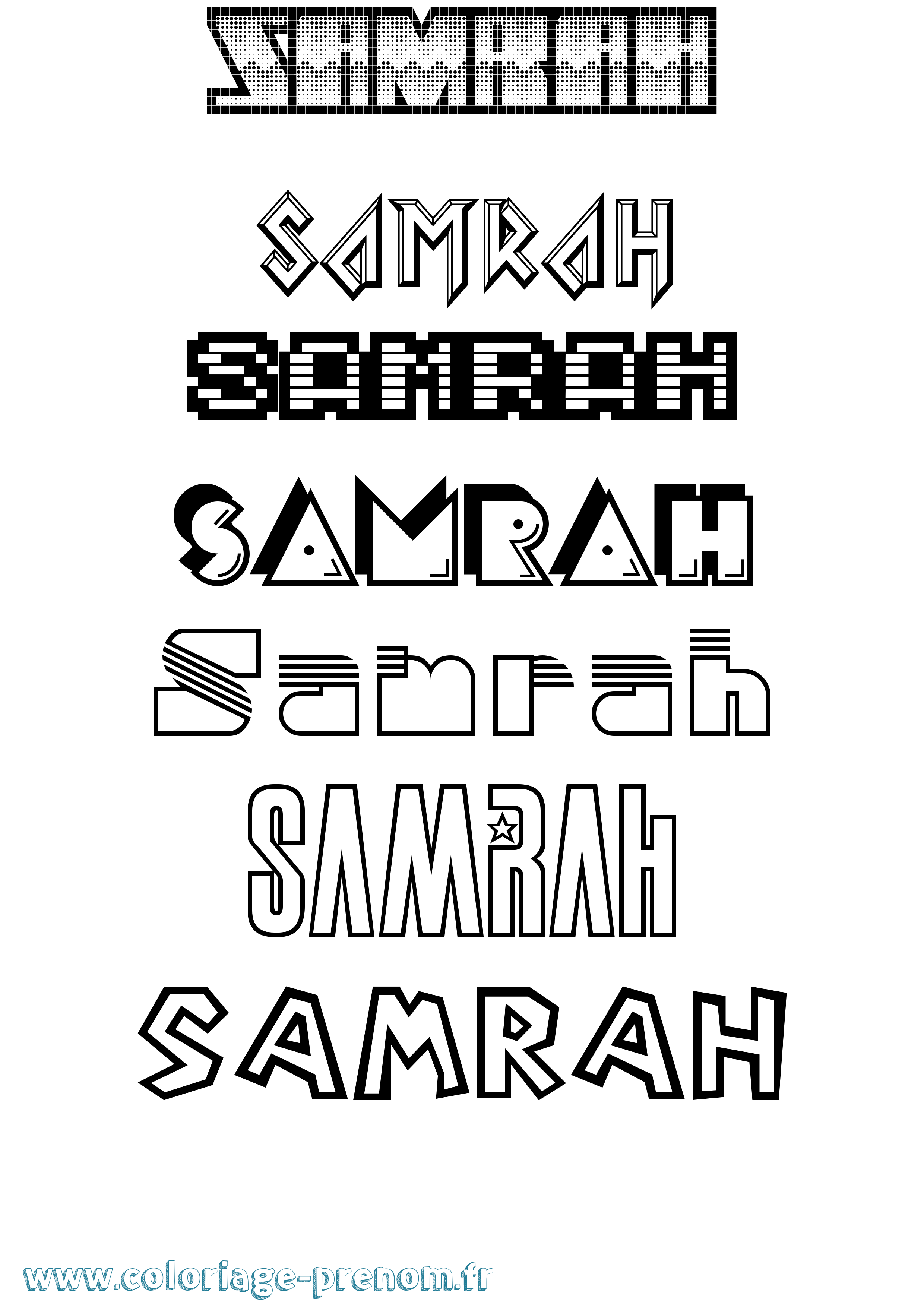 Coloriage prénom Samrah Jeux Vidéos