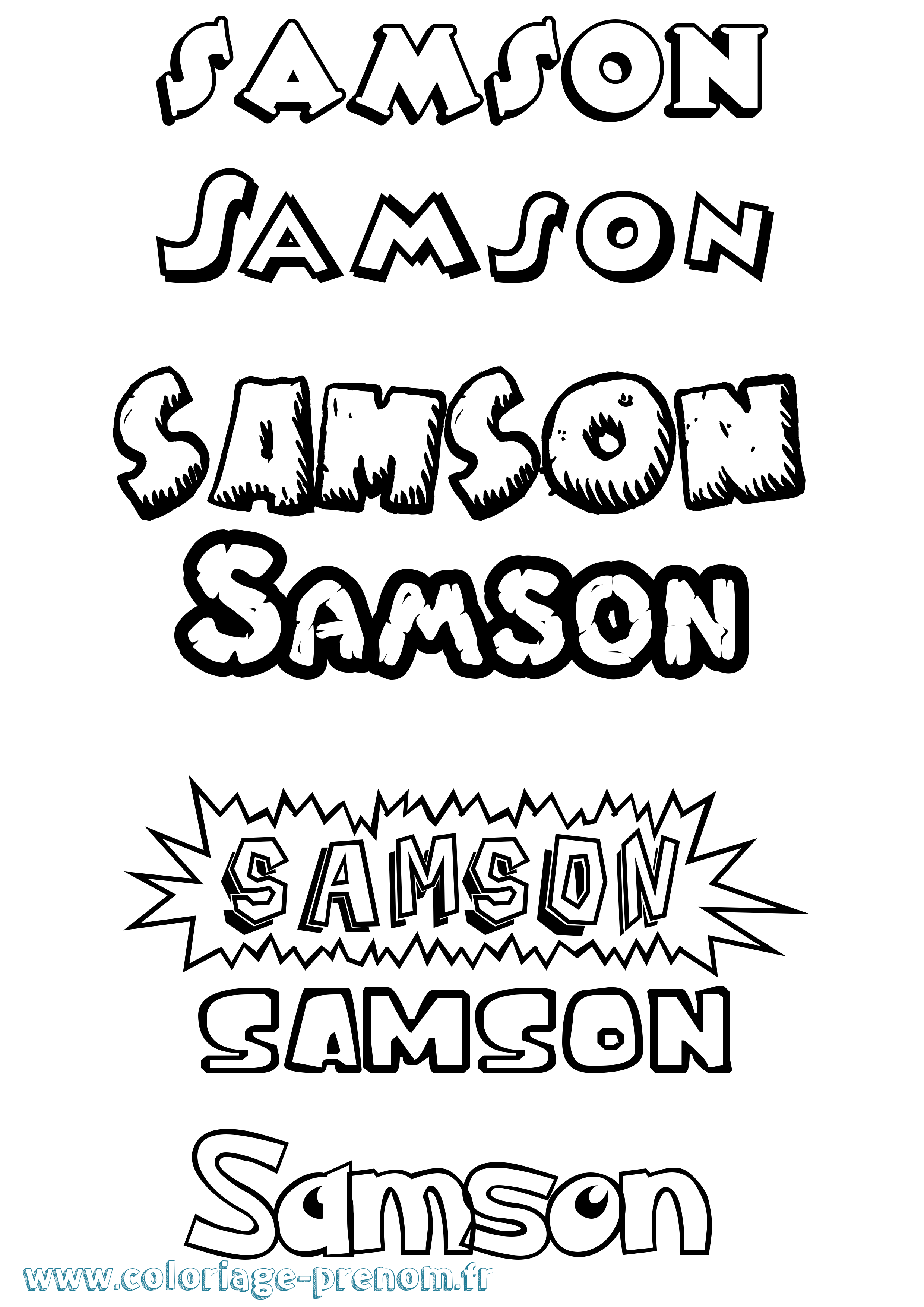 Coloriage prénom Samson Dessin Animé