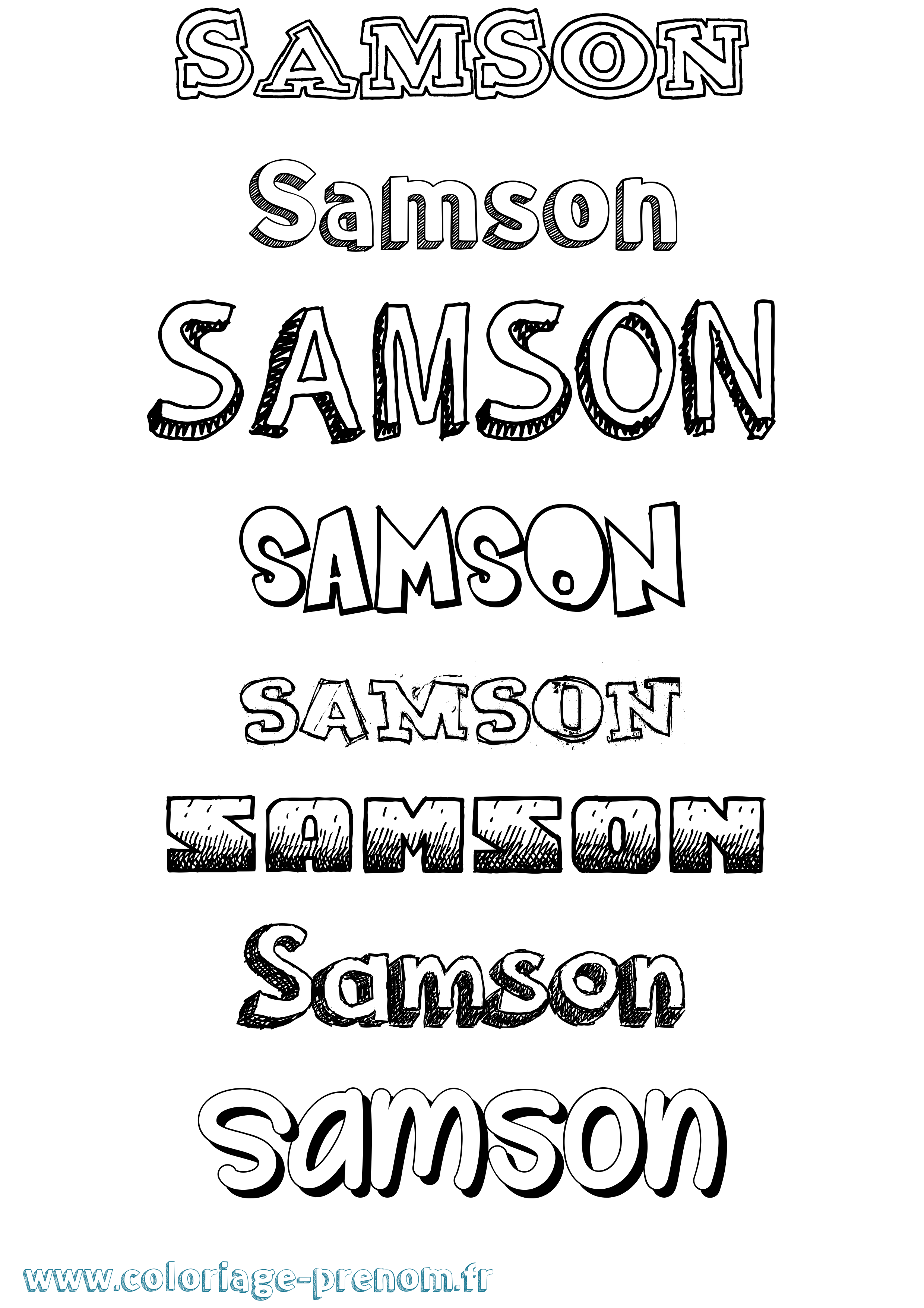 Coloriage prénom Samson Dessiné