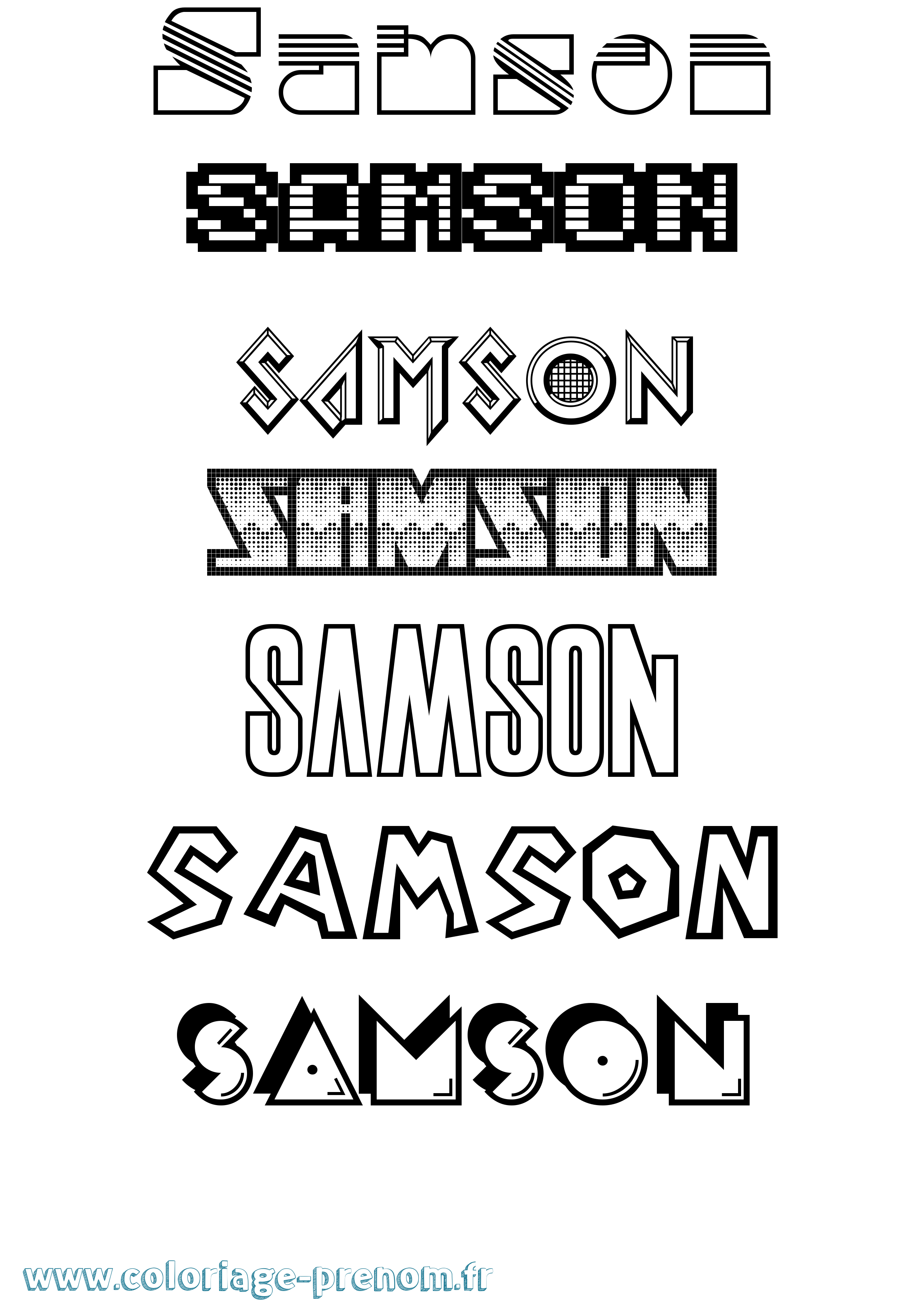Coloriage prénom Samson Jeux Vidéos