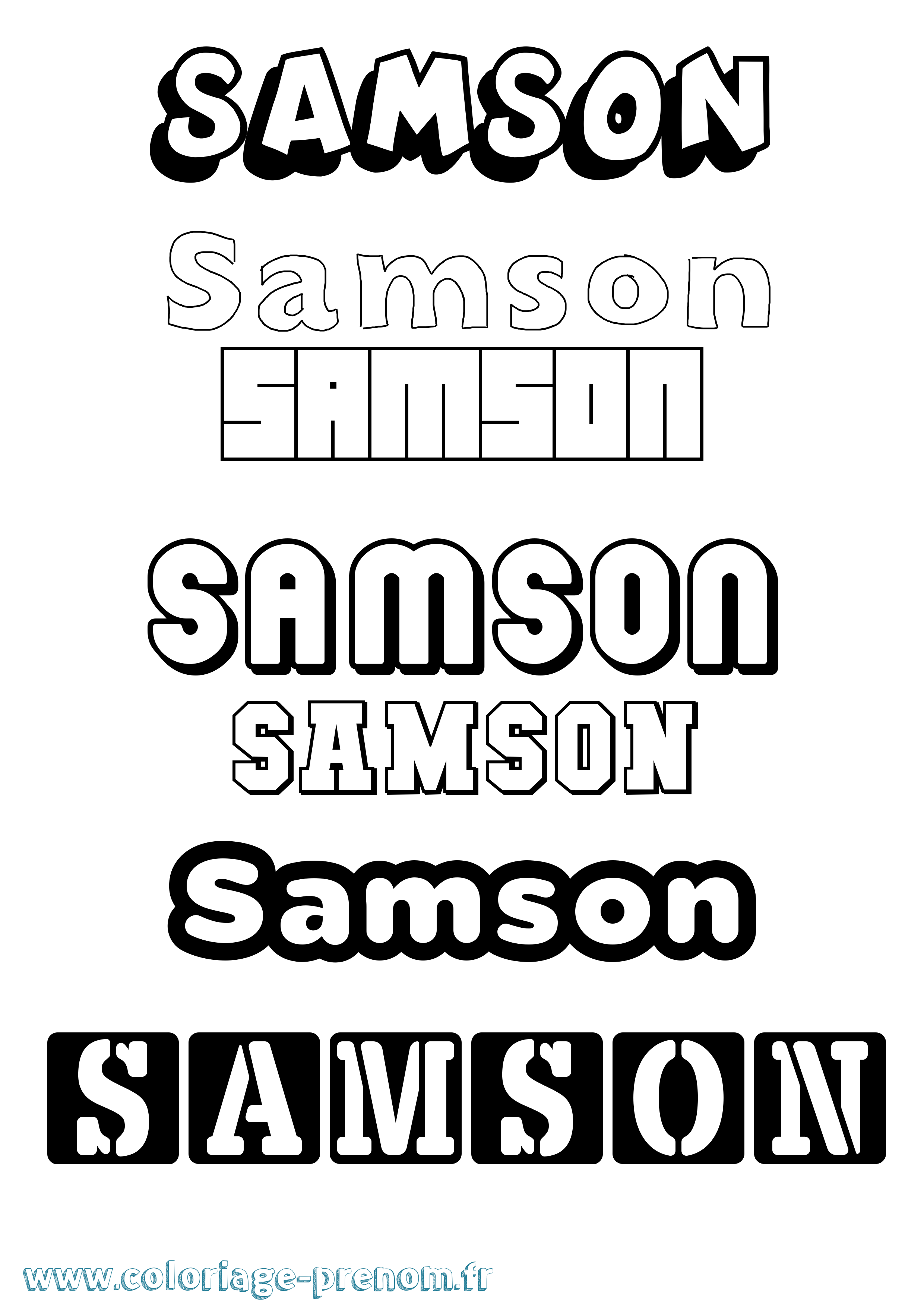 Coloriage prénom Samson Simple