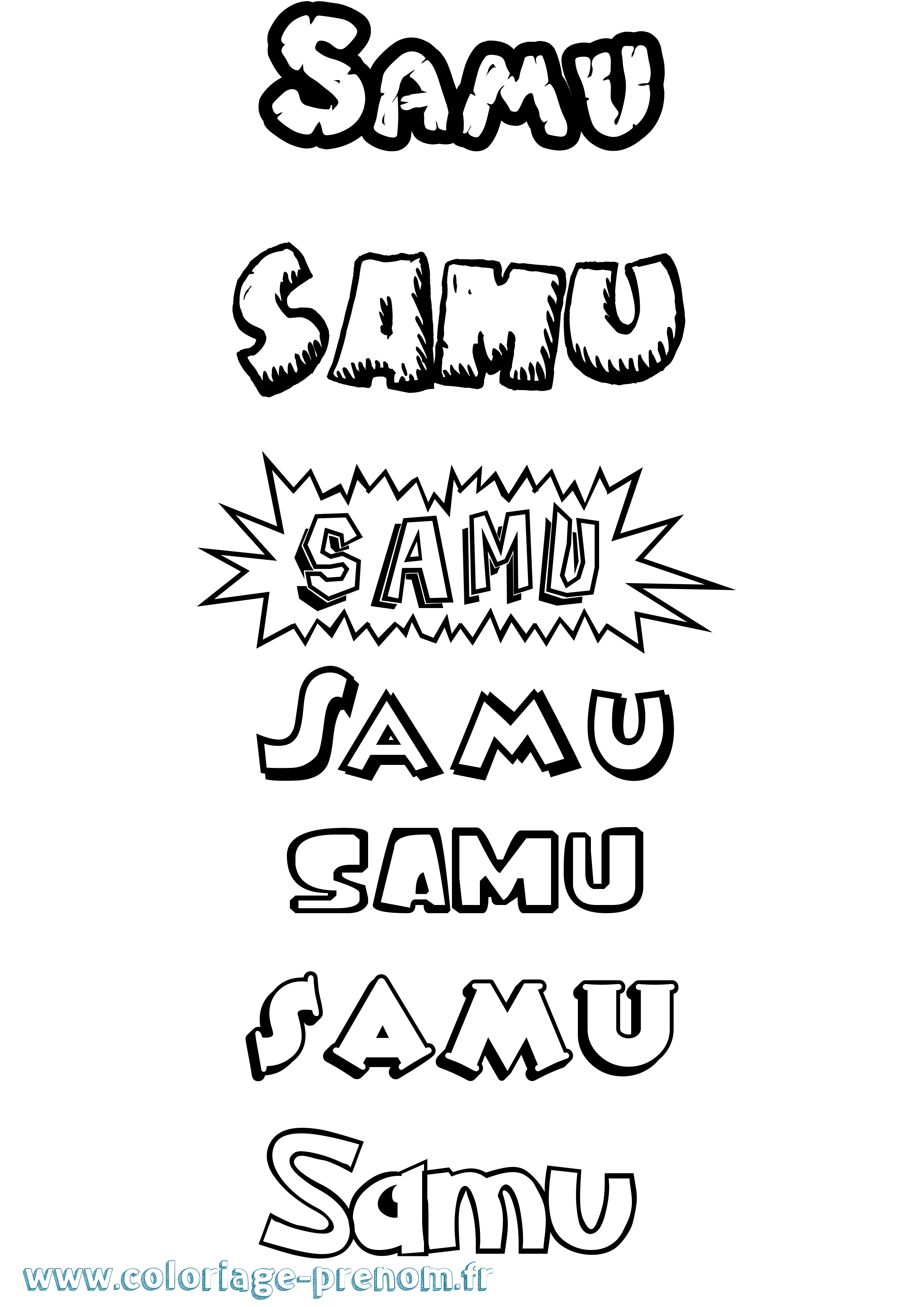 Coloriage Samu Dessin Animé Coloriage prénom Samu Dessin Animé